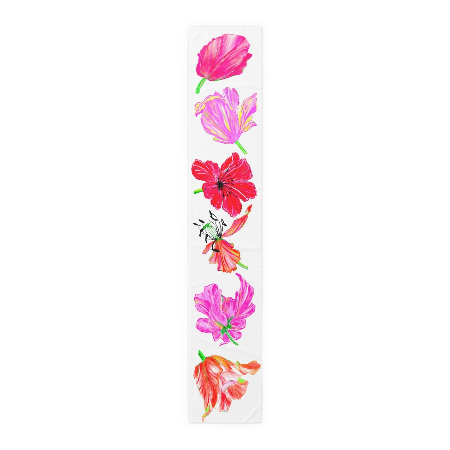 Tulip Love Table Runner 16" x 90" Cotton Creamy White OR Polyester Bright White