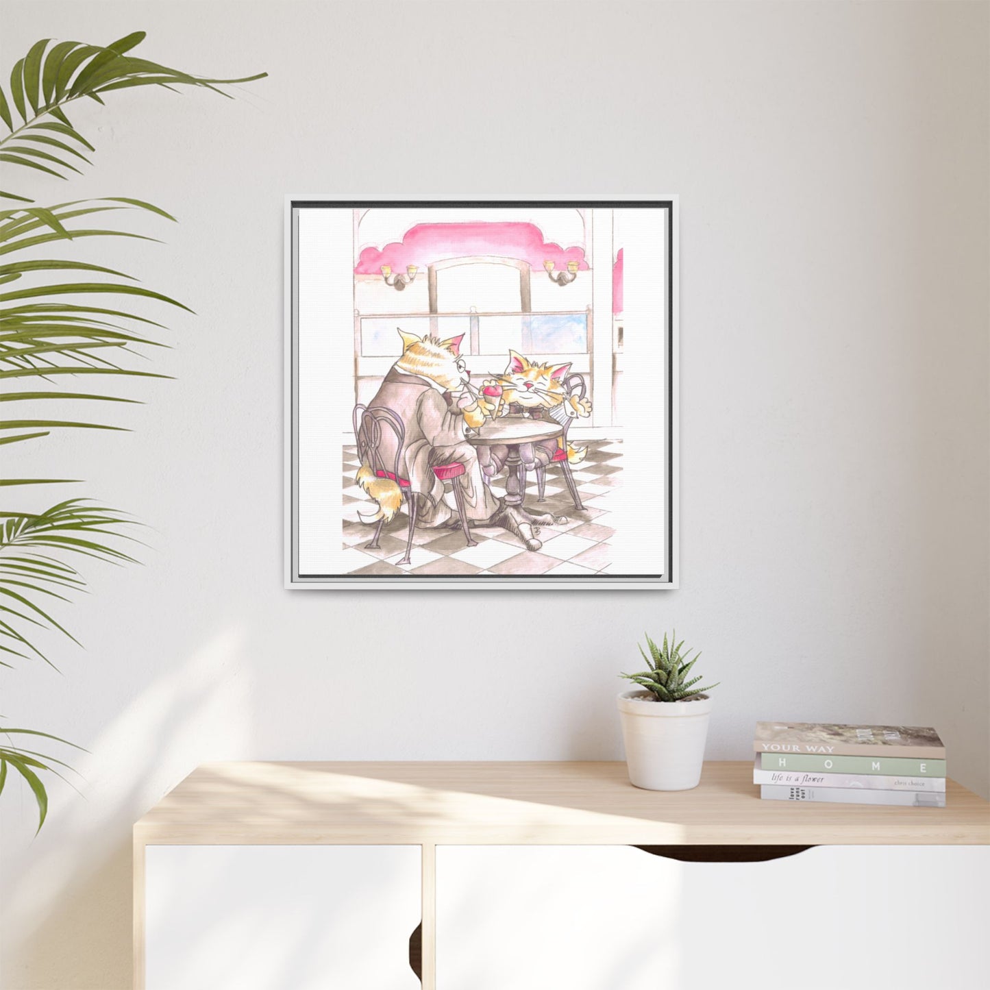 Kitty Fun Matte Canvas Framed