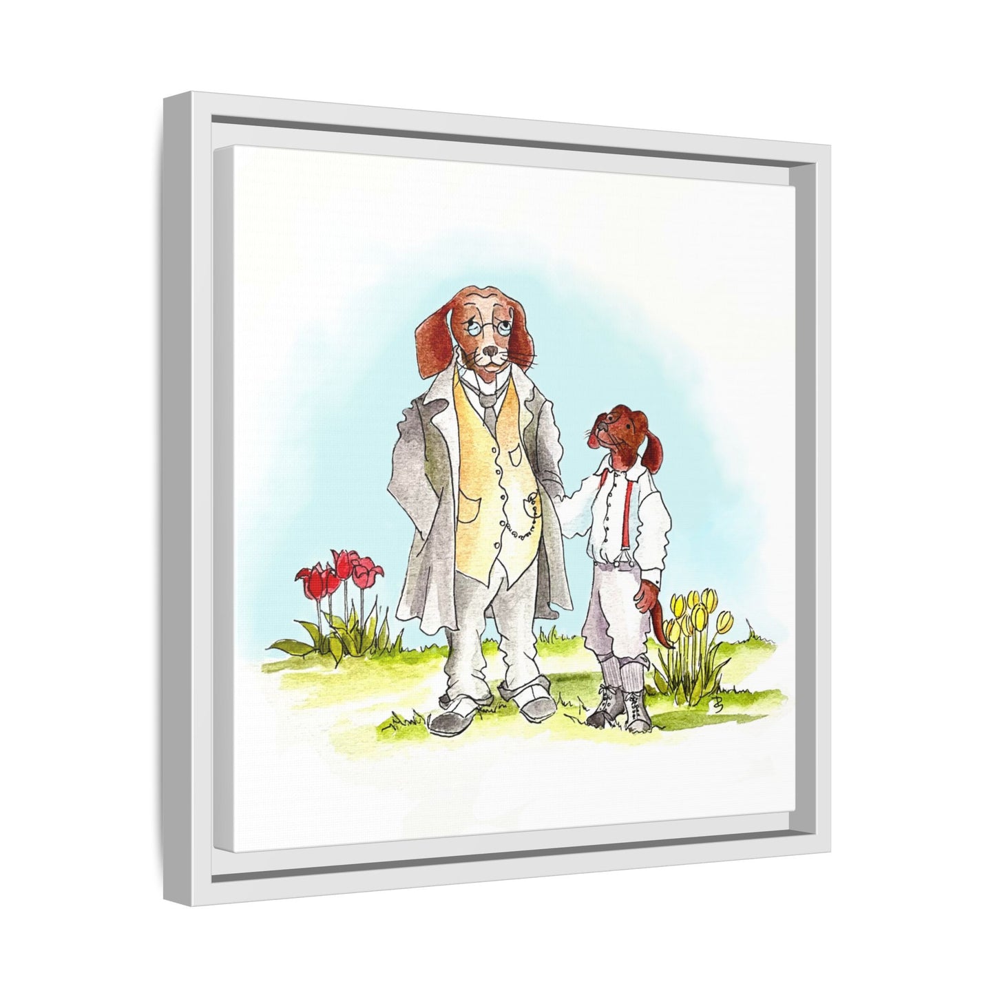 Dogi Fun Matte Canvas Framed