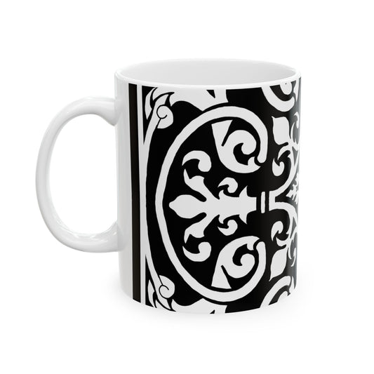 Scrollwork Ceramic Mug Black