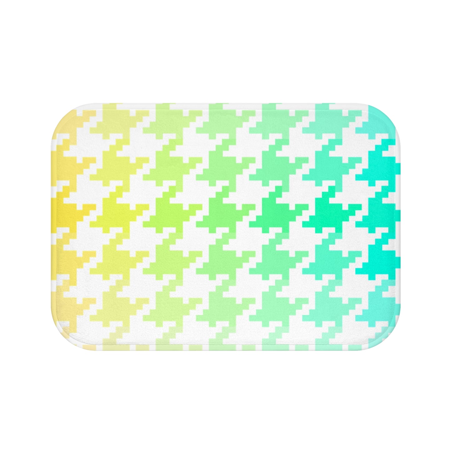 Bath Mats Houndstooth Fun yellow/green