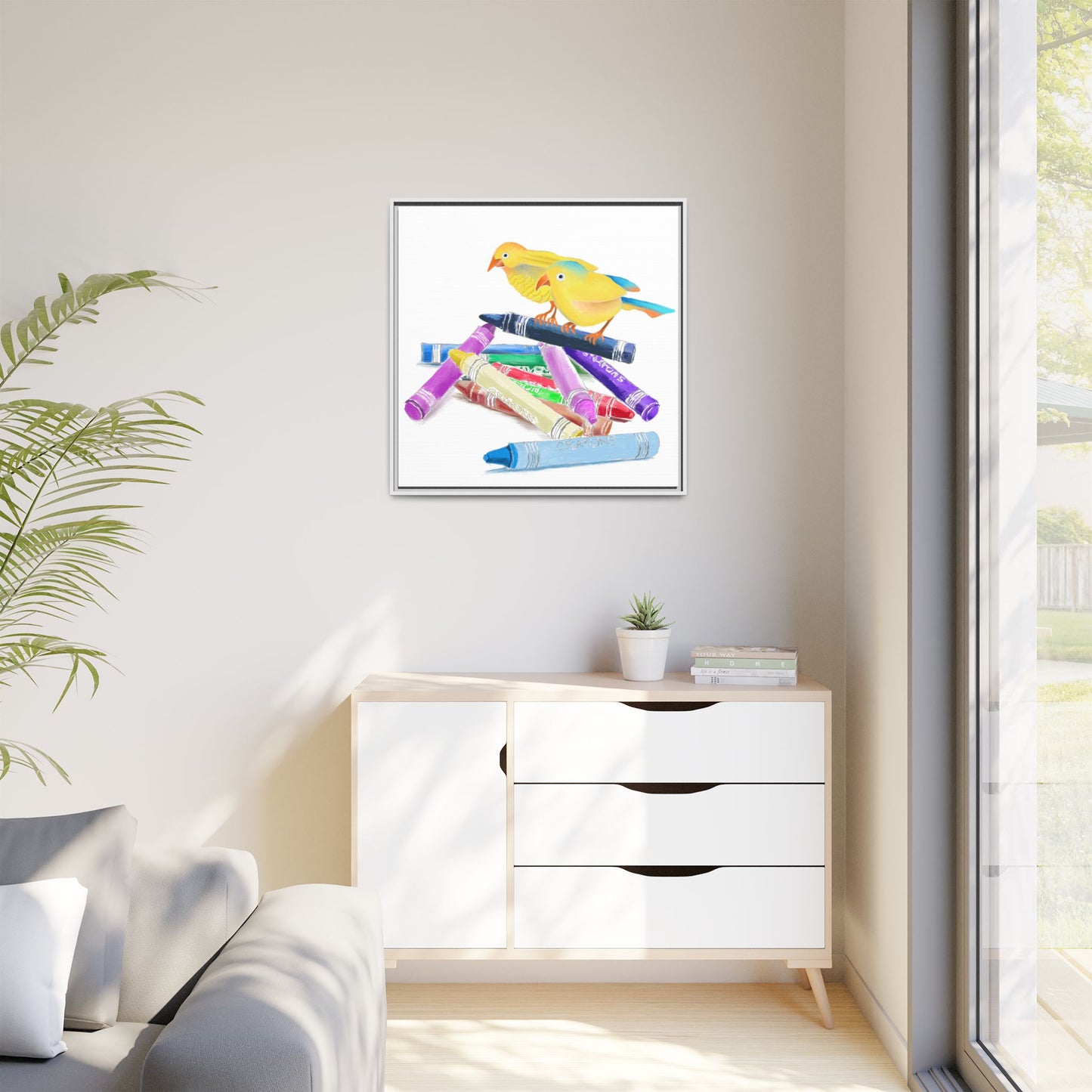 Jolly Birds Matte Canvas Framed