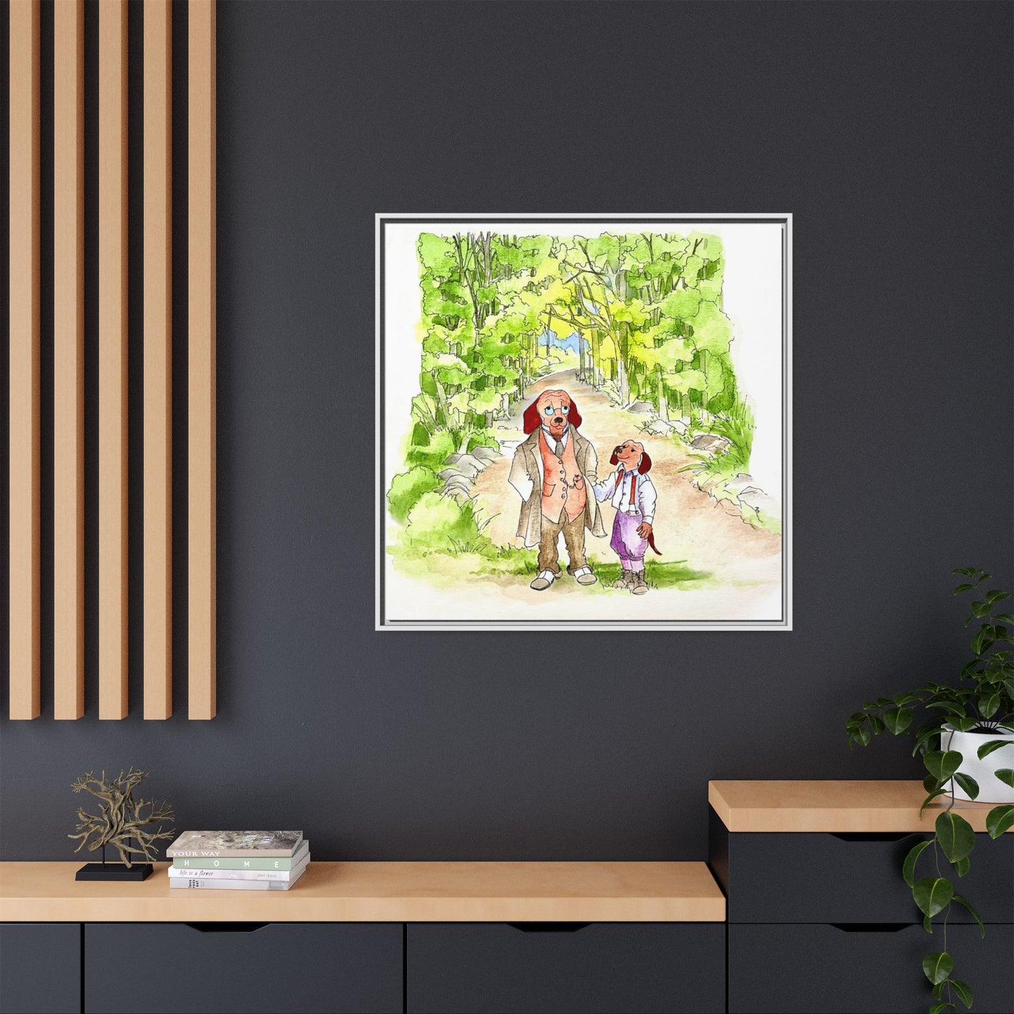 Dogi Fun Matte Canvas Framed