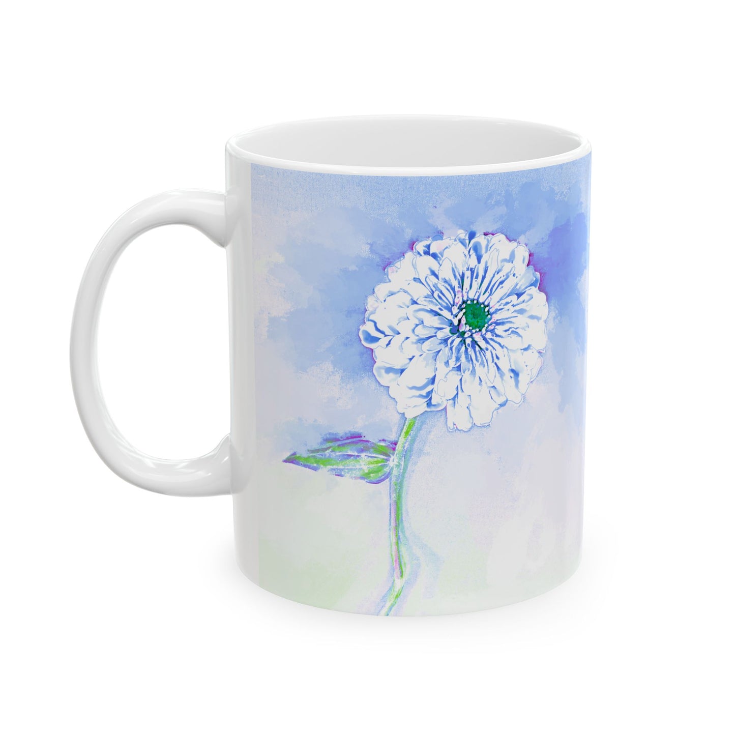 Zinnia Color Splash Mug Blue “Dare to Live”