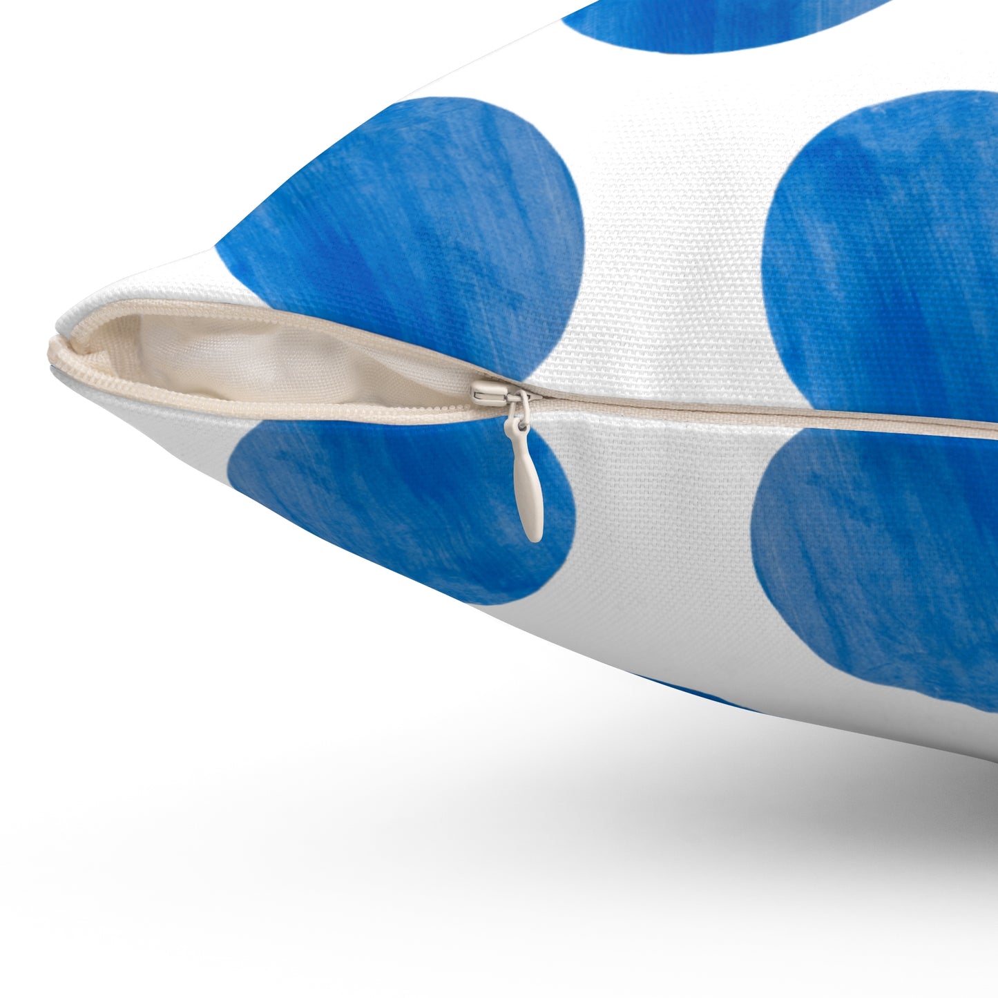 Polka Dot Palette Polyester Square Pillow Blue