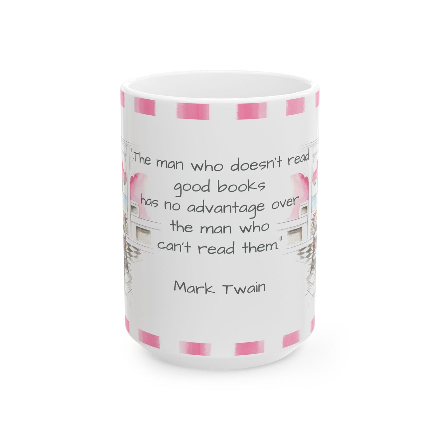 Kitty Fun Mug “The man who doesn’t read…”