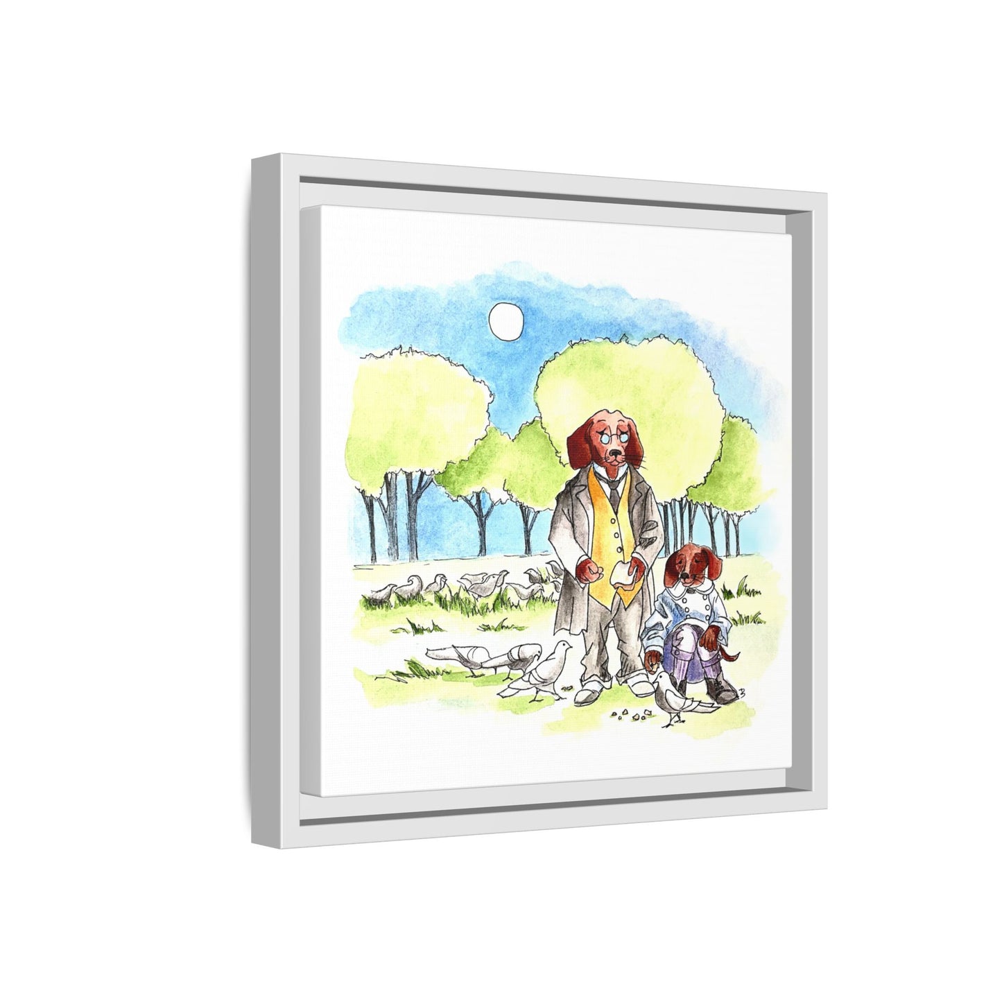 Dogi Fun Matte Canvas Framed