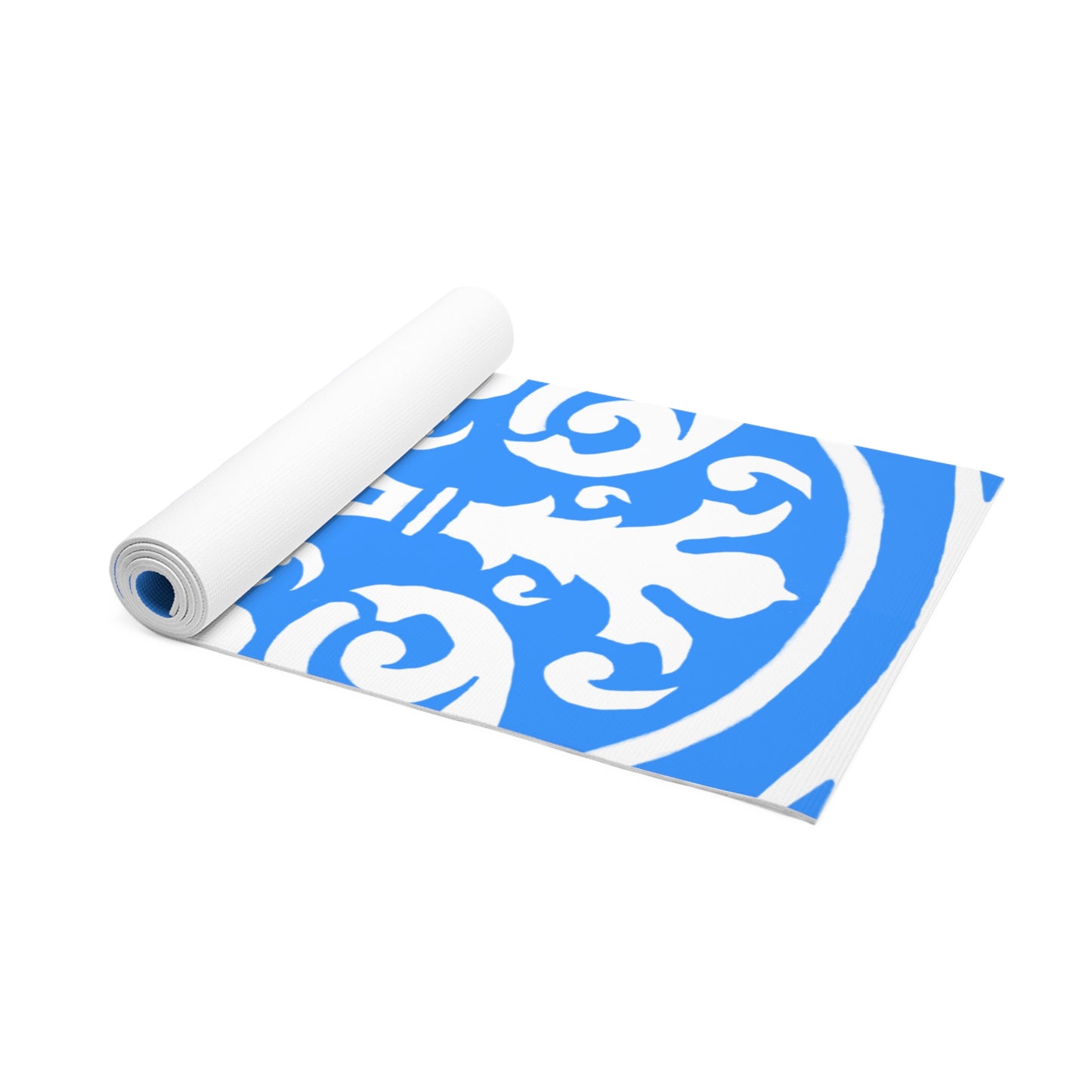 Scrollwork Exercise Mat Blue