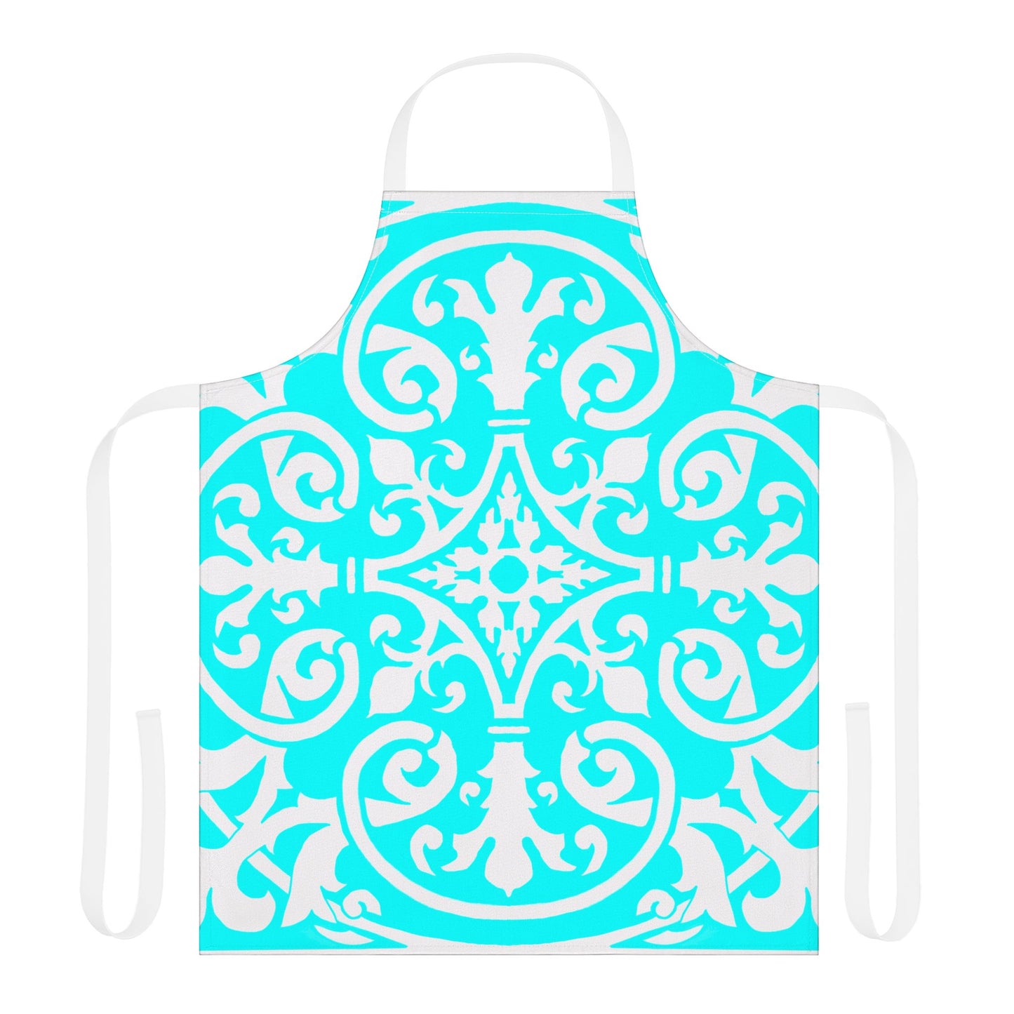 Scrollwork Apron Aqua
