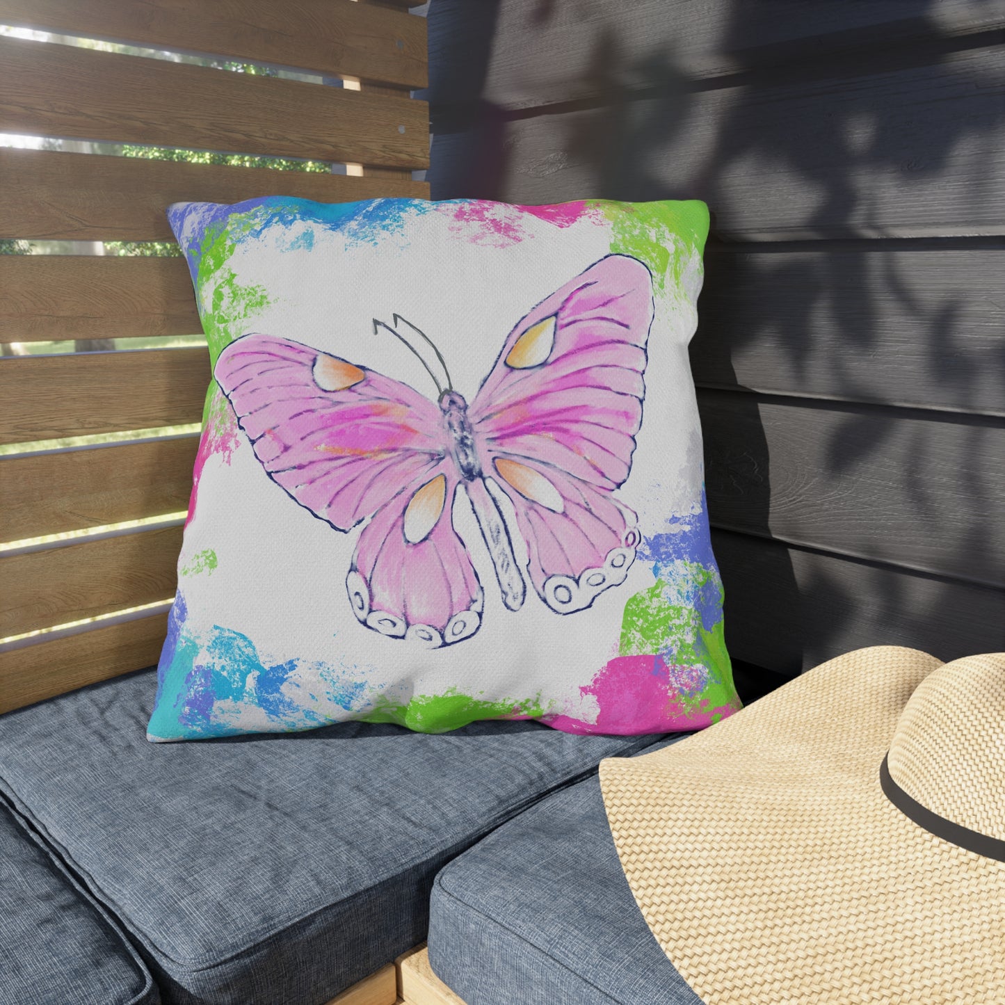 Butterfly Swing Outdoor Pillow A heart must learn to be still