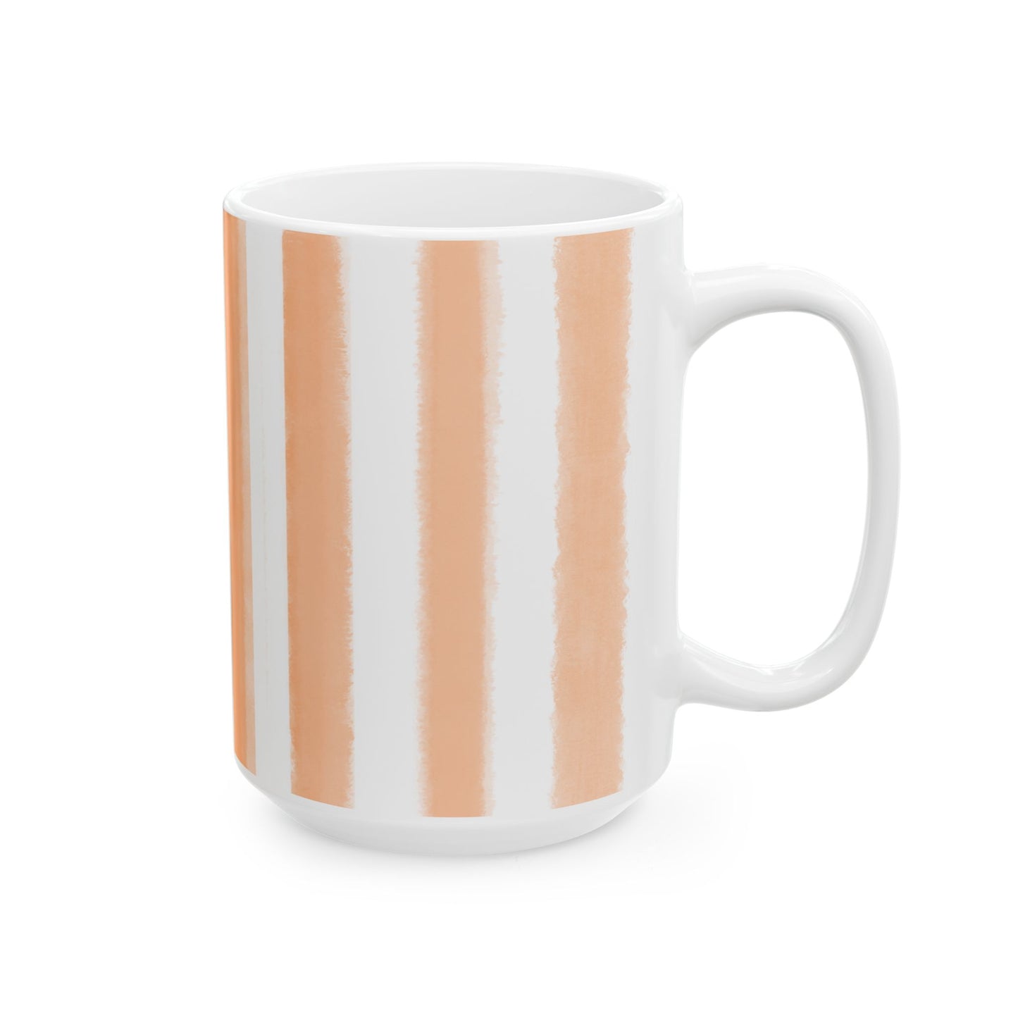 Watercolor Stripes Ceramic Mug Orange