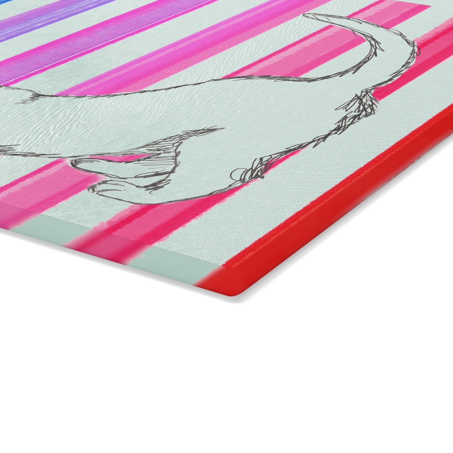 Kitty Fun Glass Cutting Board