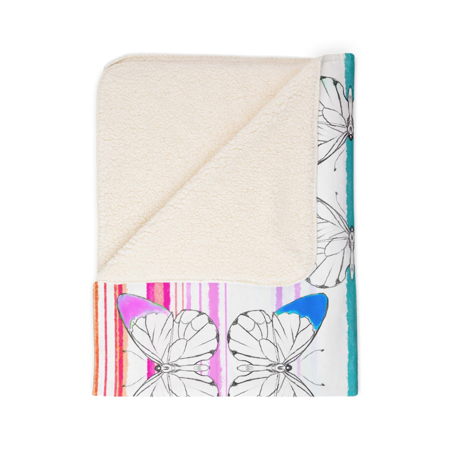 Blankets Fleece Sherpa Chromatic Flutter
