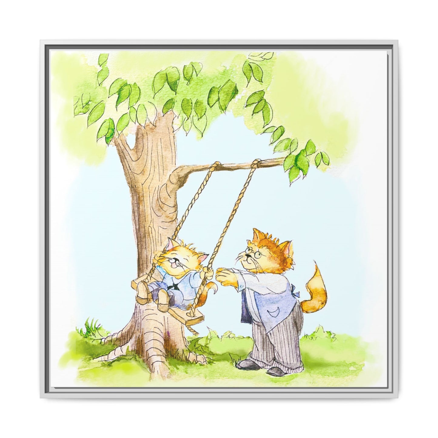 Kitty Fun Matte Canvas Framed