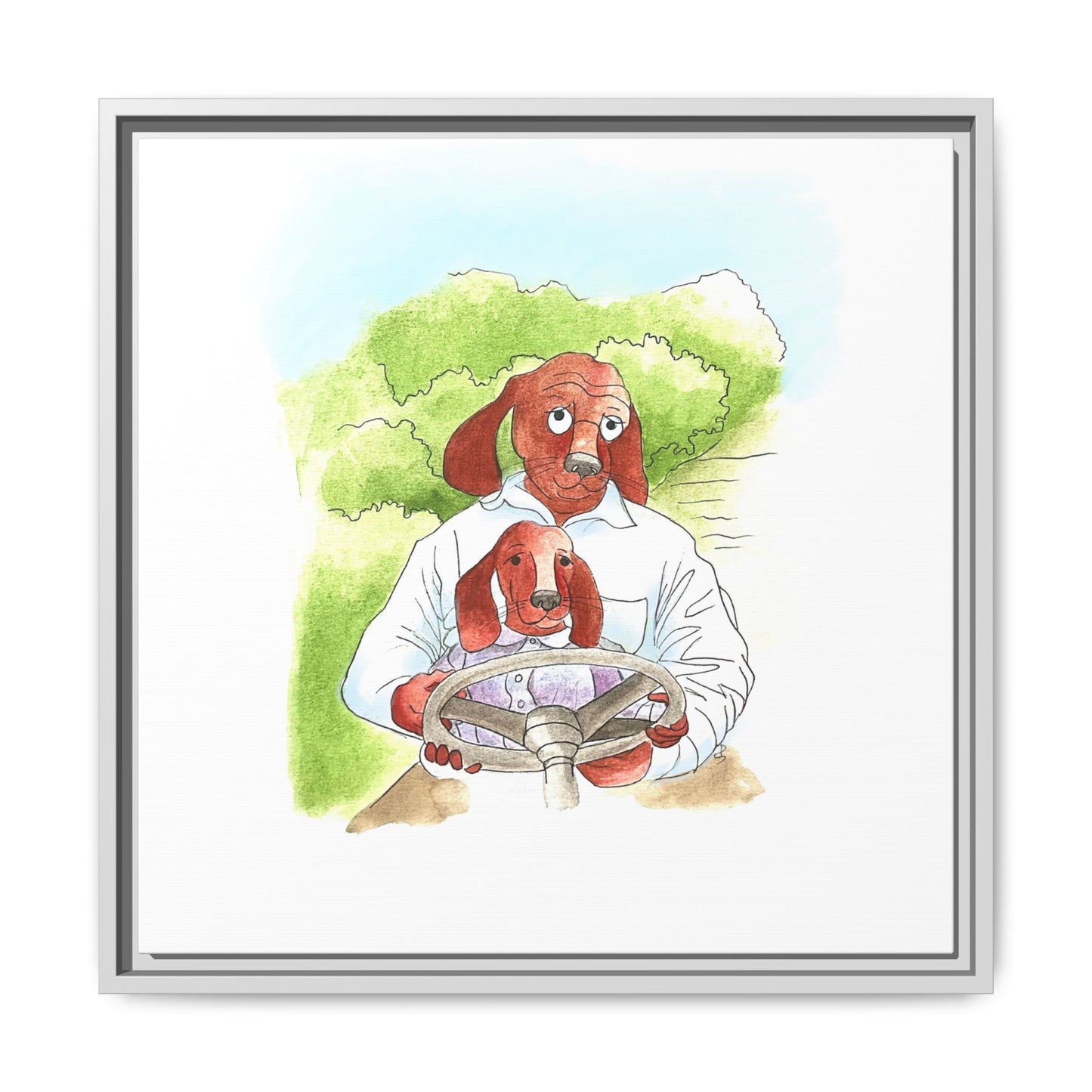 Dogi Fun Matte Canvas Framed