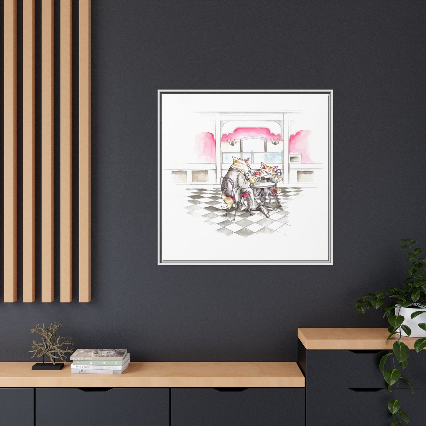 Kitty Fun Matte Canvas Framed