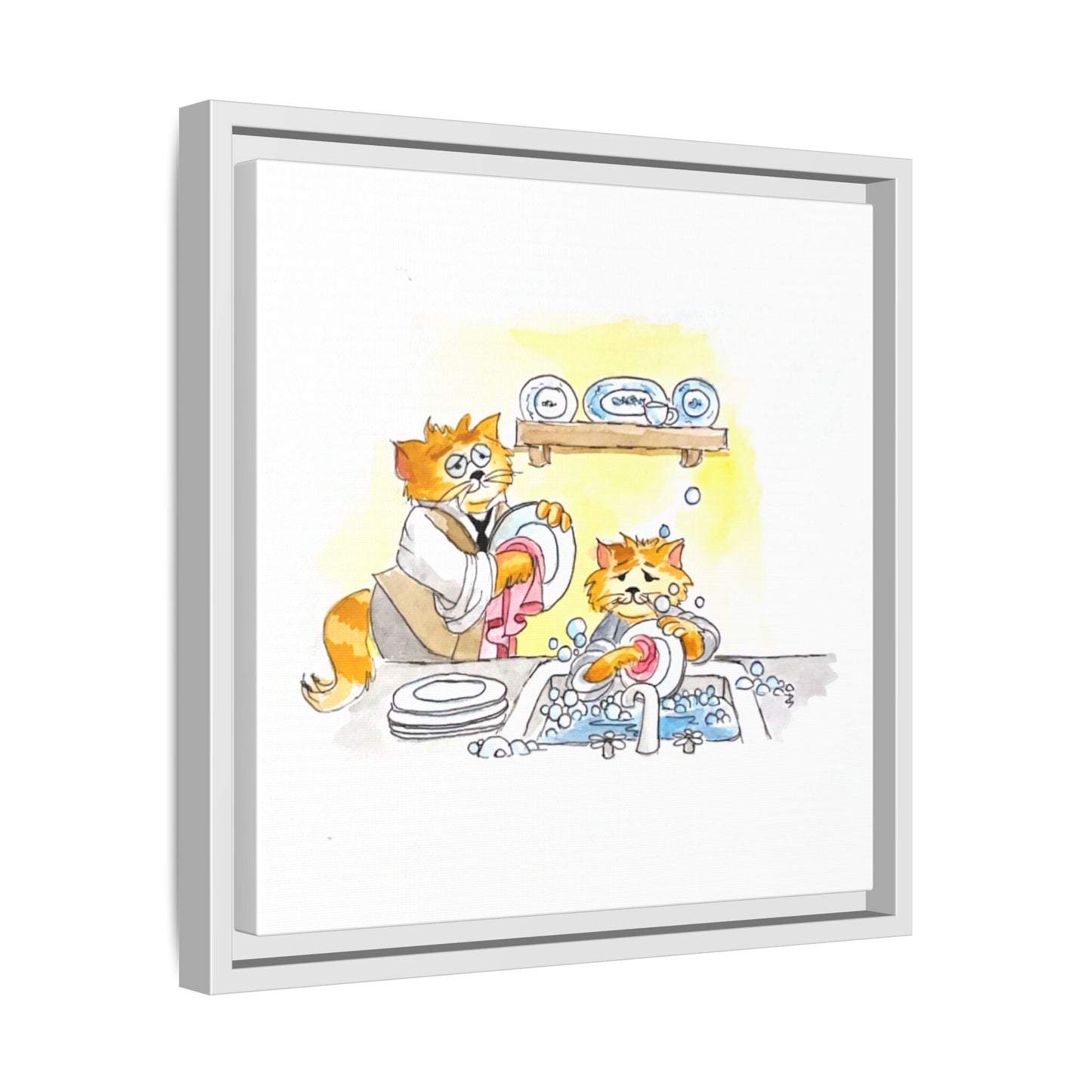 Kitty Fun Matte Canvas Framed