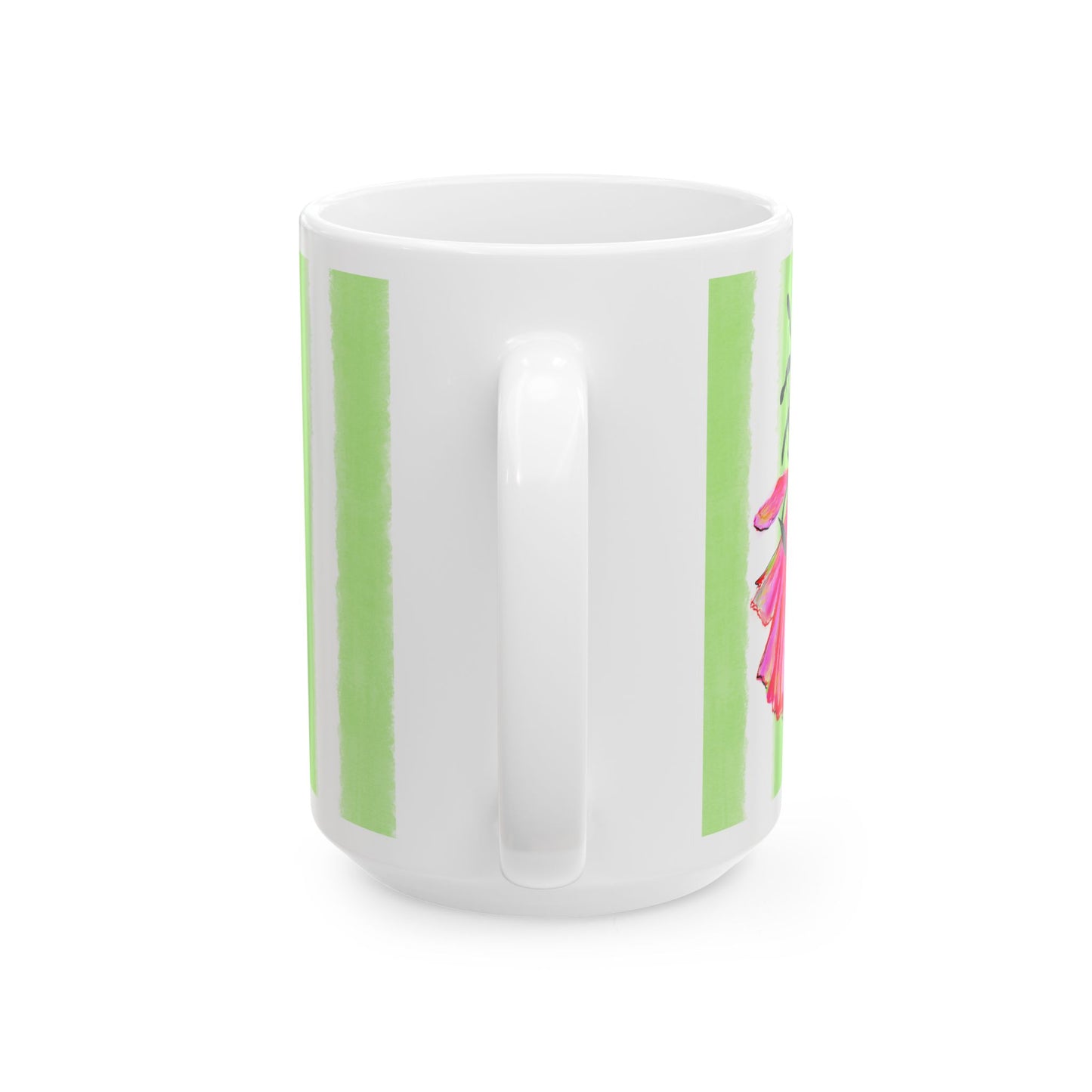 Dancing Tulips Mug Green Raspberry