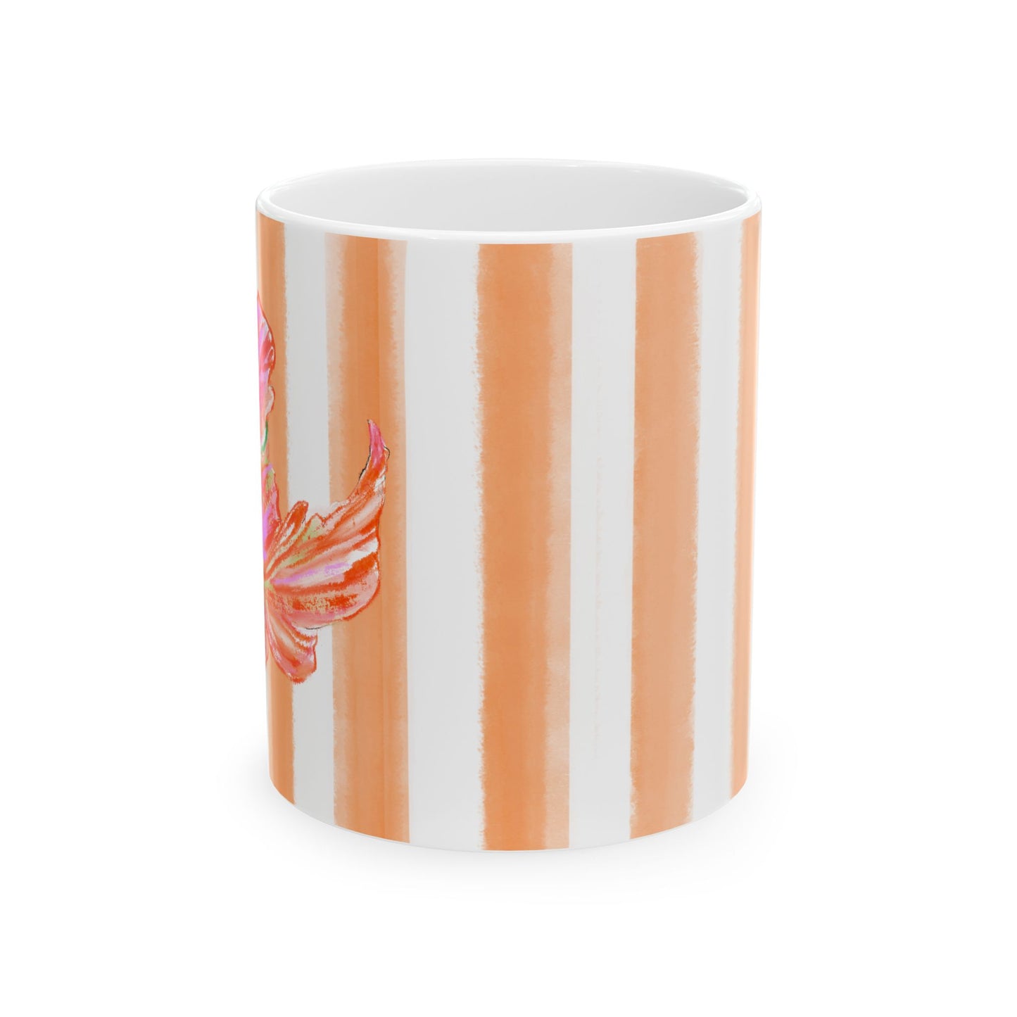 Dancing Tulips Mug Peach Pink