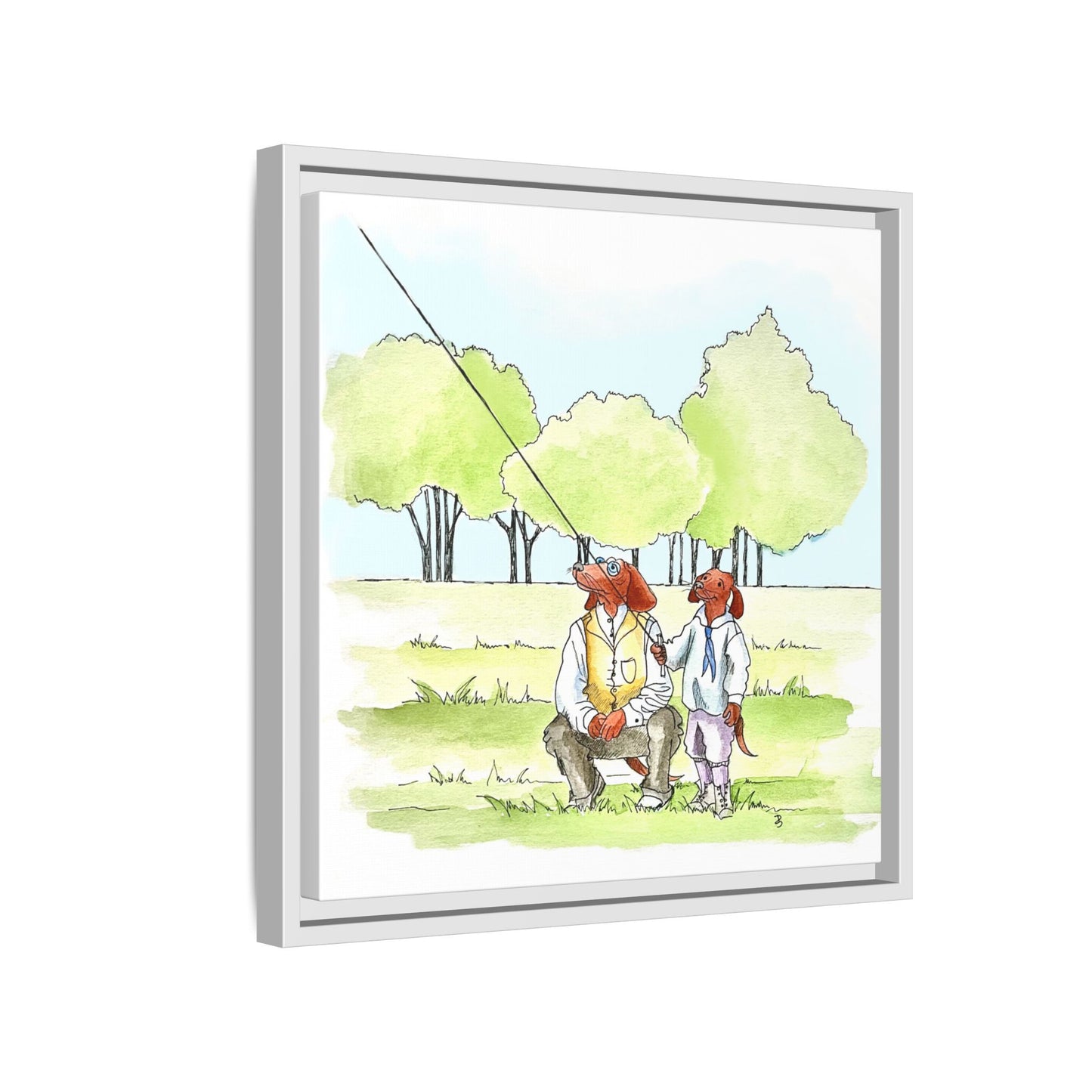 Dogi Fun Matte Canvas Framed