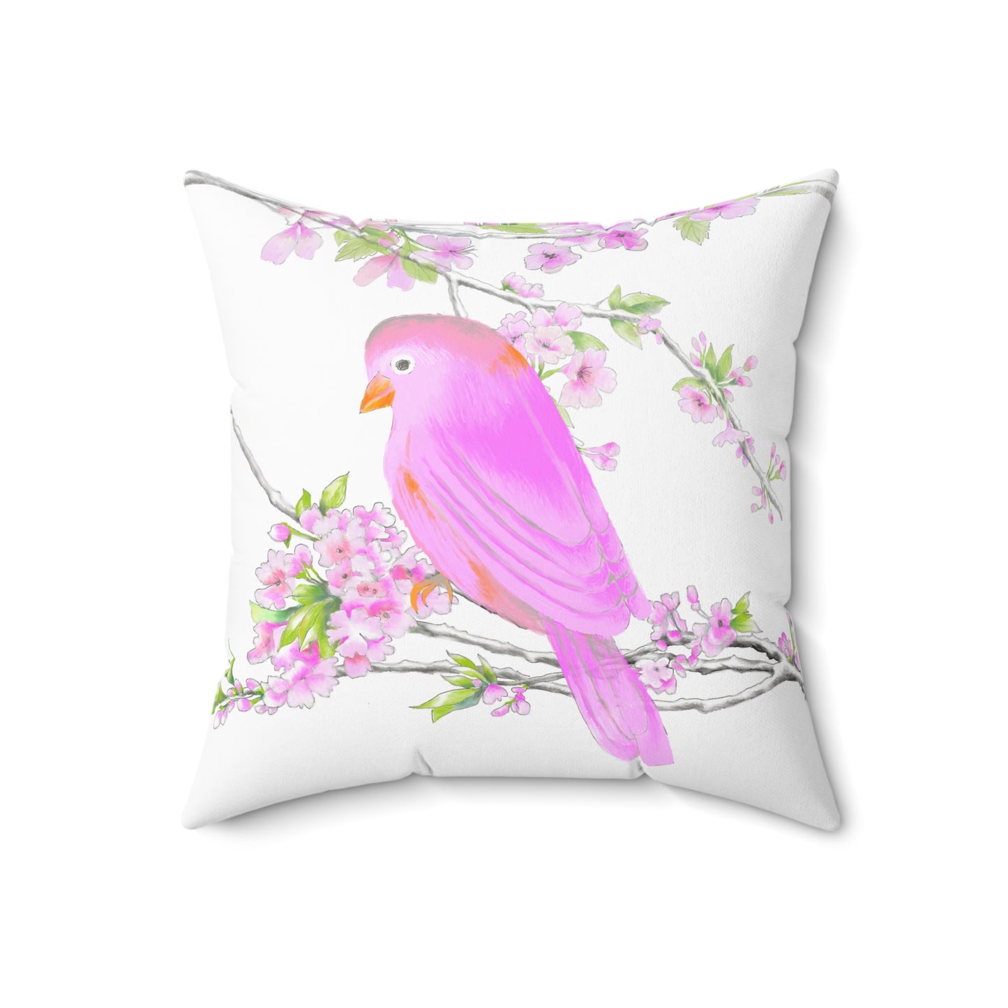 Jolly Birds Spun Polyester Square Pillow