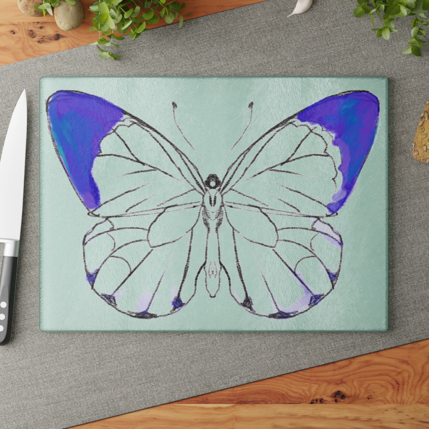 Chroma Glass Cutting Board Navy