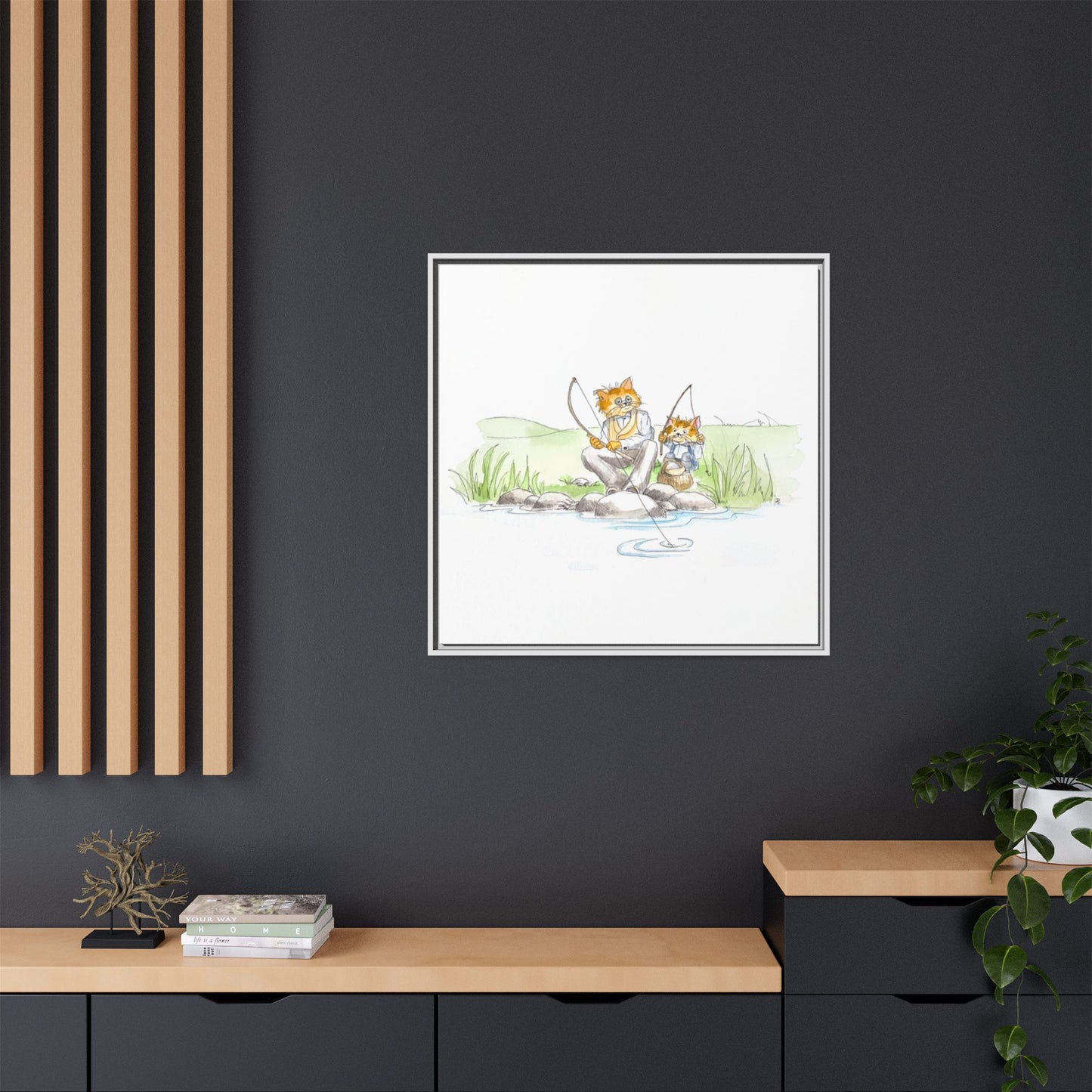 Kitty Fun Matte Canvas Framed