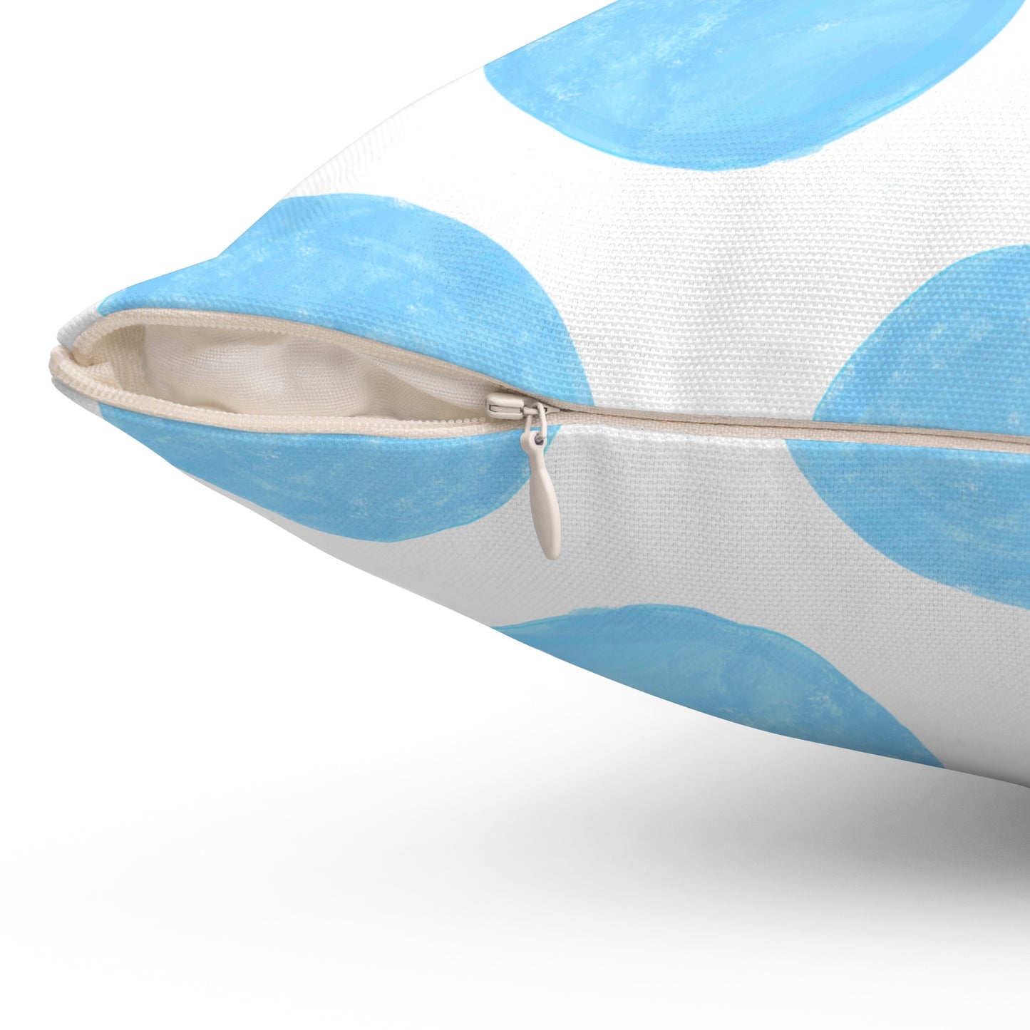 Polka Dot Palette Polyester Square Pillow light blue "Sola Scriptura..."