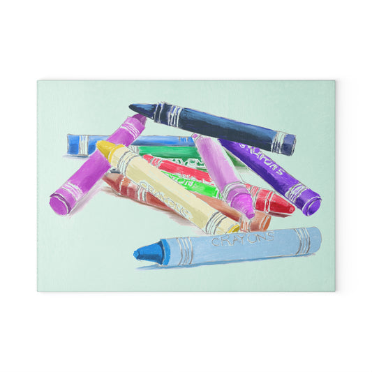 Glass Cutting Board. Crayon Cut-Up