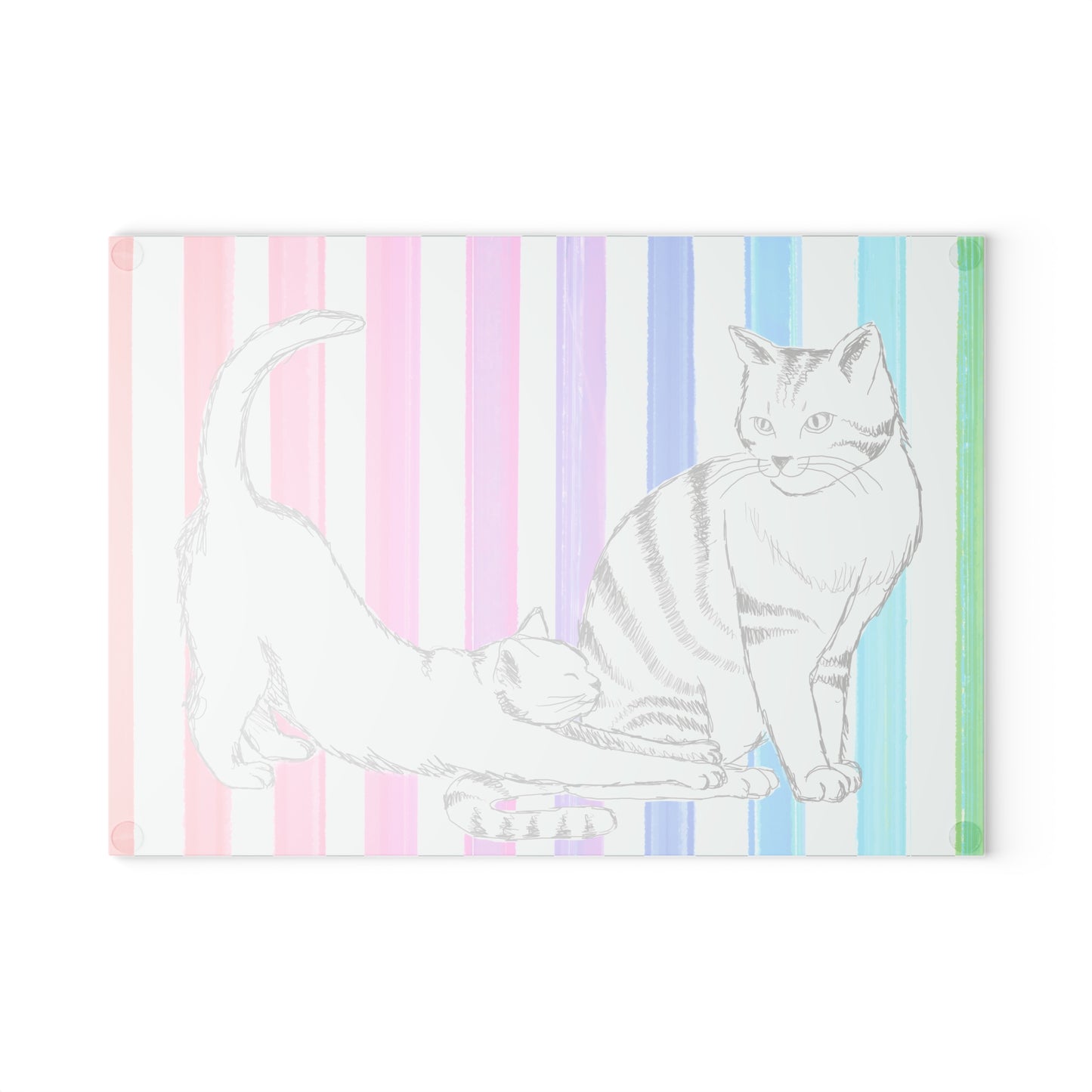 Kitty Fun Glass Cutting Board