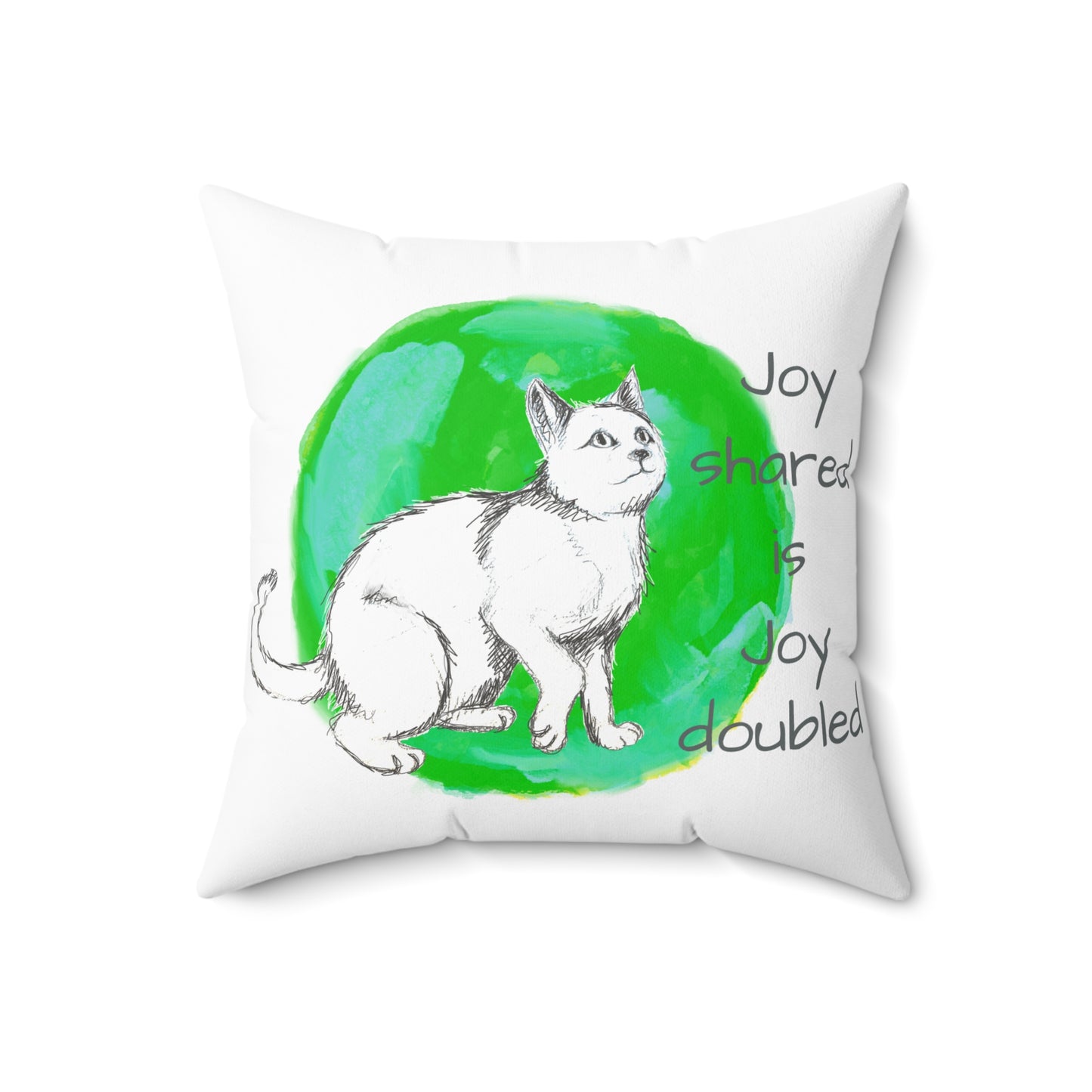 Colorful Cats & Dog Polyester Square Pillow Joy shared...