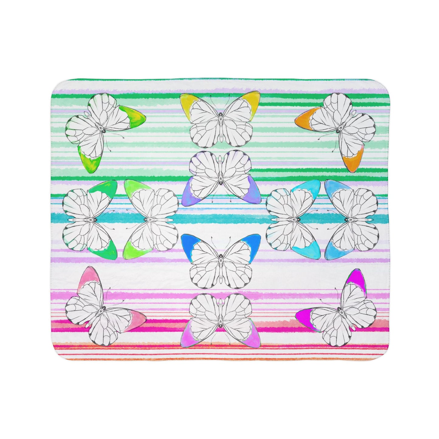 Blankets Fleece Sherpa Chromatic Flutter