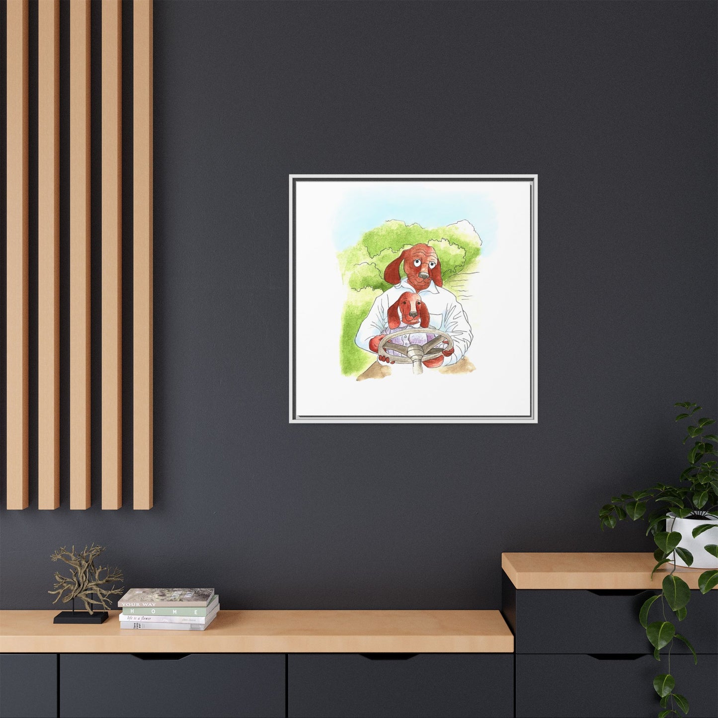 Dogi Fun Matte Canvas Framed