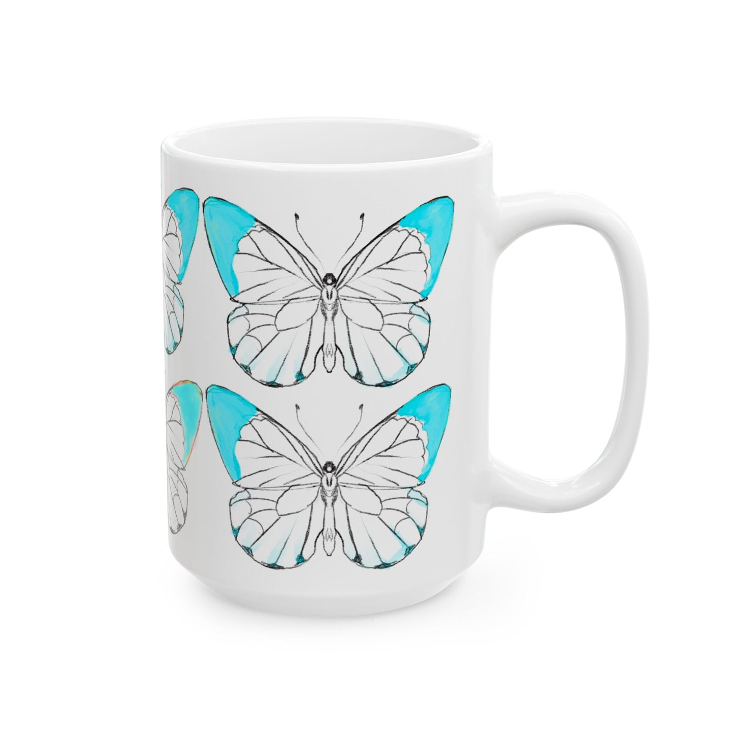 Chroma Ceramic Mug, (11oz, 15oz) Aqua