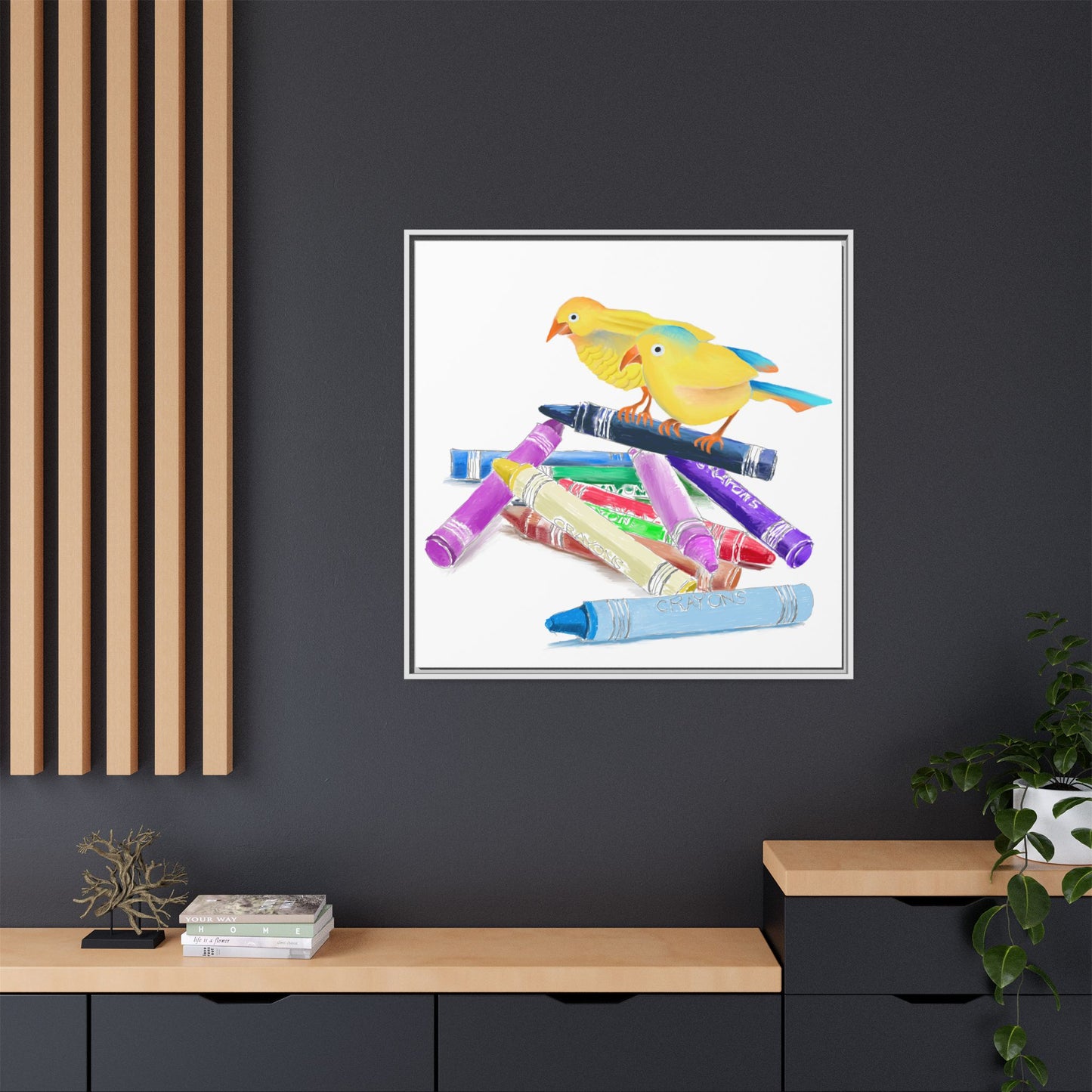 Jolly Birds Matte Canvas Framed