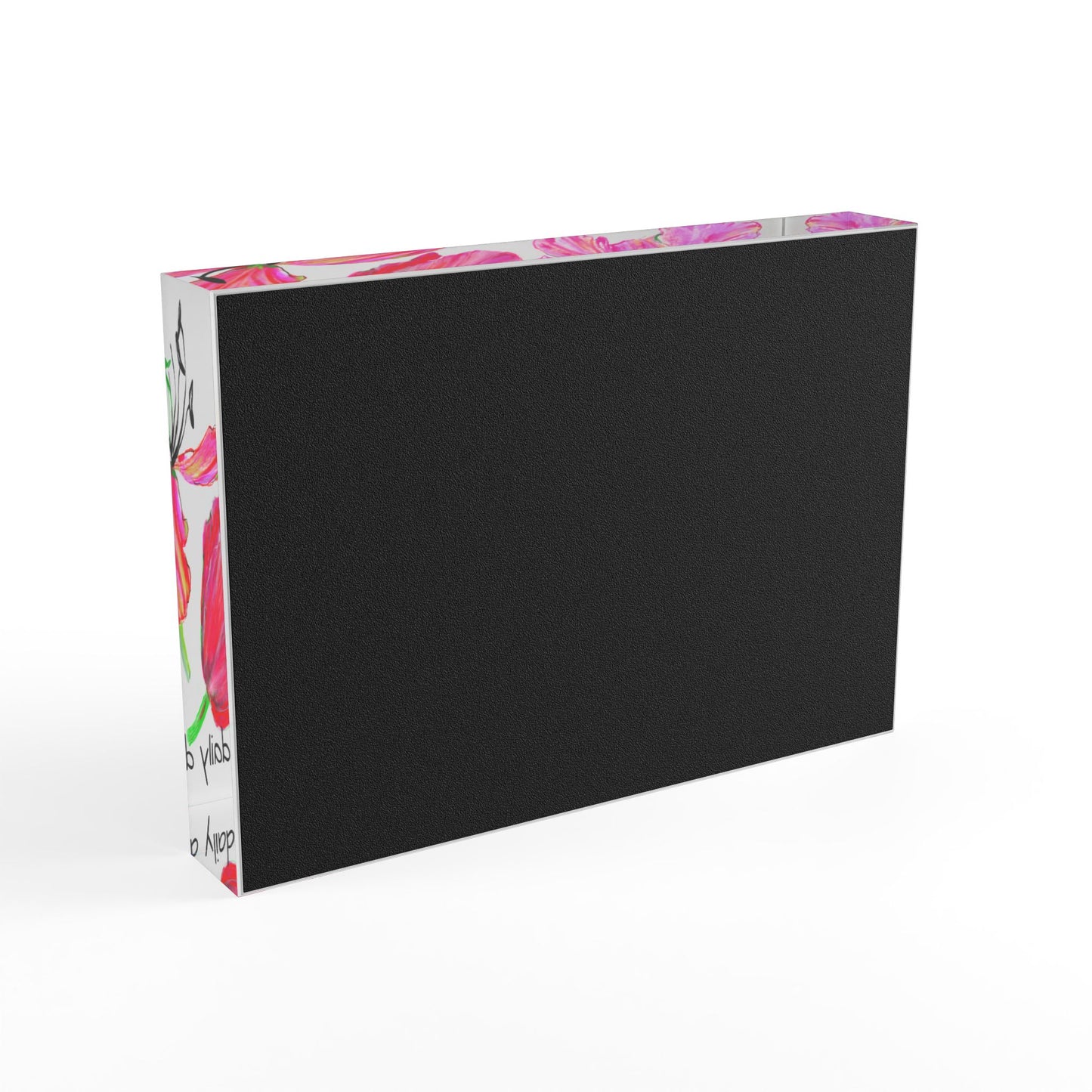 Art Decor Dancing Tulips Acrylic Art Block 3 Red-Pink Tulip Repentance is a daily duty