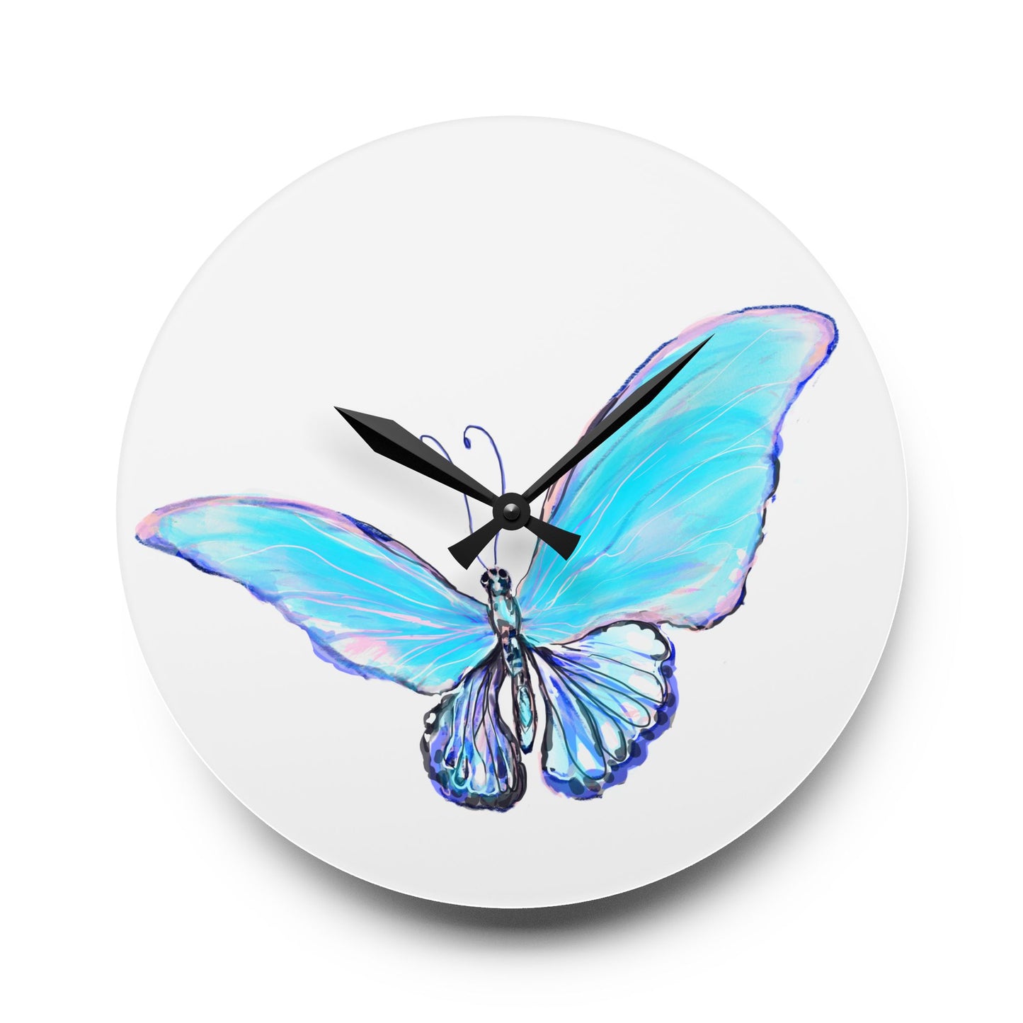 Blossom Glide Acrylic Clock Blue