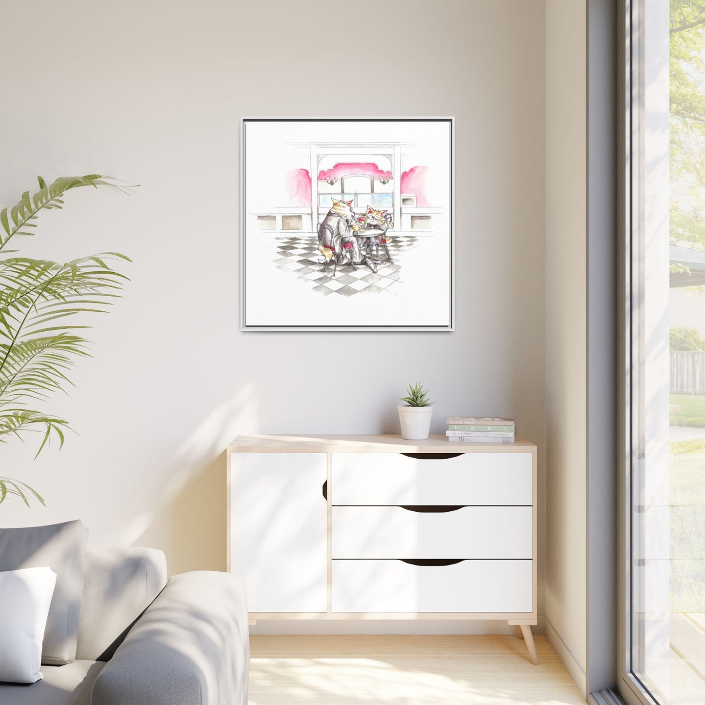 Kitty Fun Matte Canvas Framed