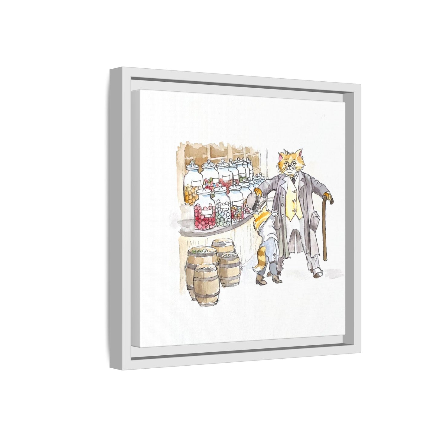Kitty Fun Matte Canvas Framed