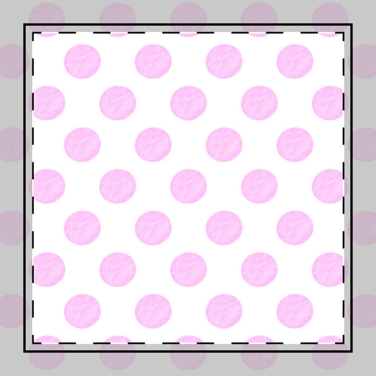 Polka Dot Poly Twill Napkin, Pink, Bright White Fabric Background