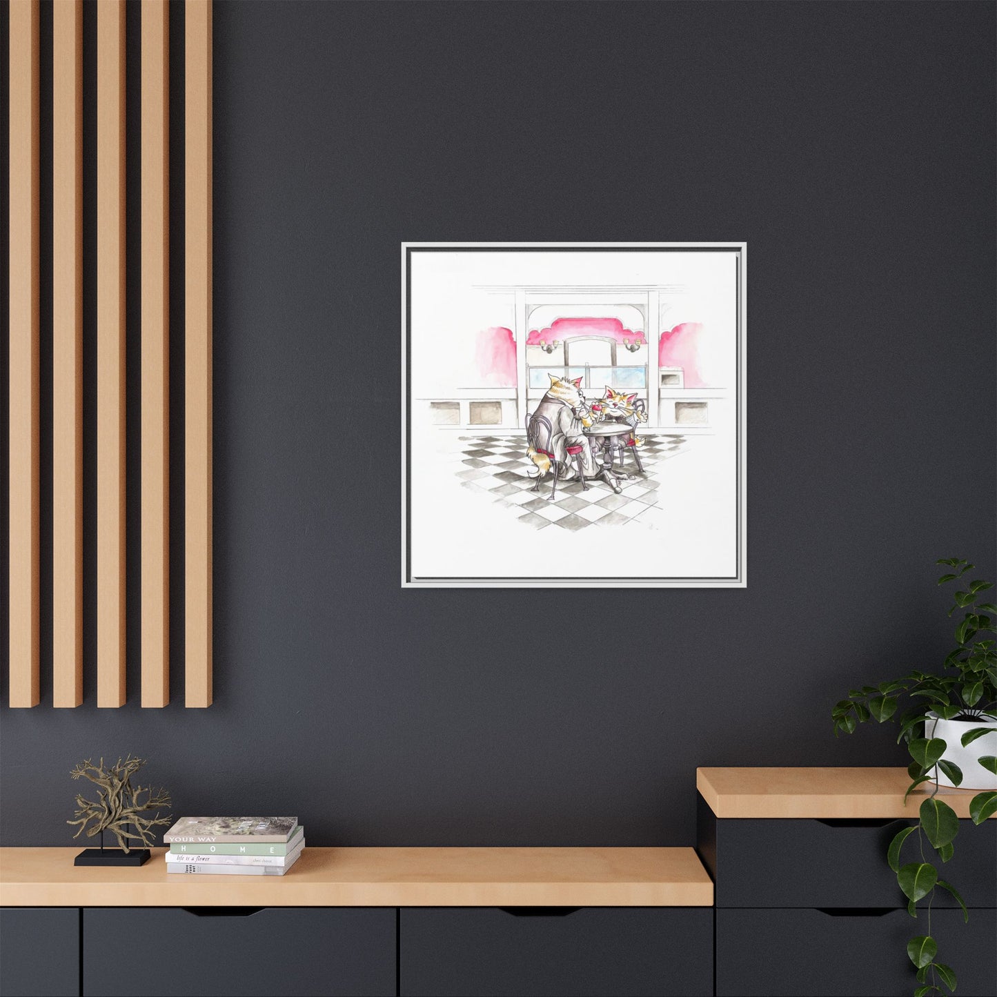 Kitty Fun Matte Canvas Framed