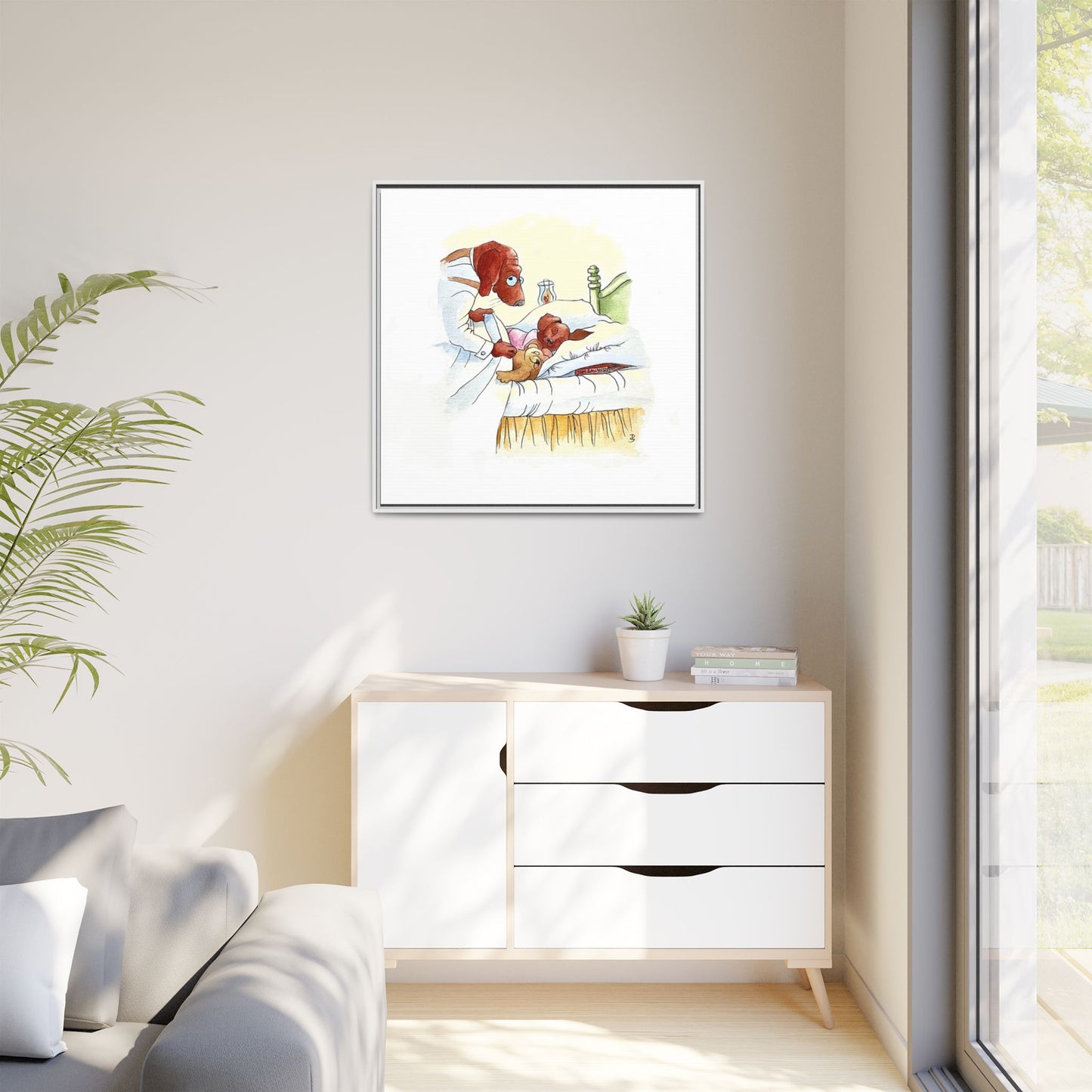 Dogi Fun Matte Canvas Framed