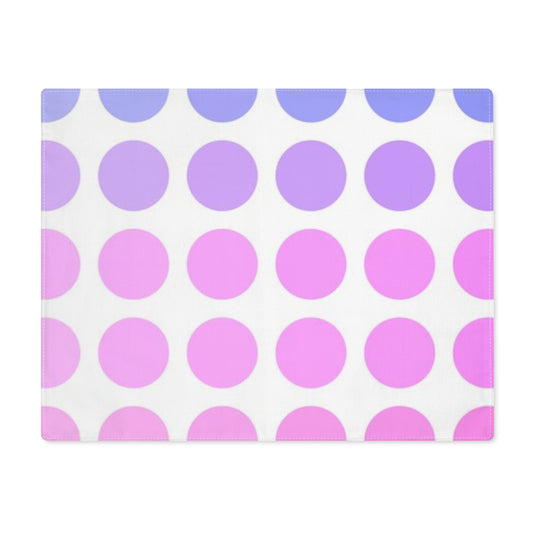 Polka Dot Joy Cotton Twill Placemat, Lilac/Pink, Creamy White Fabric Background