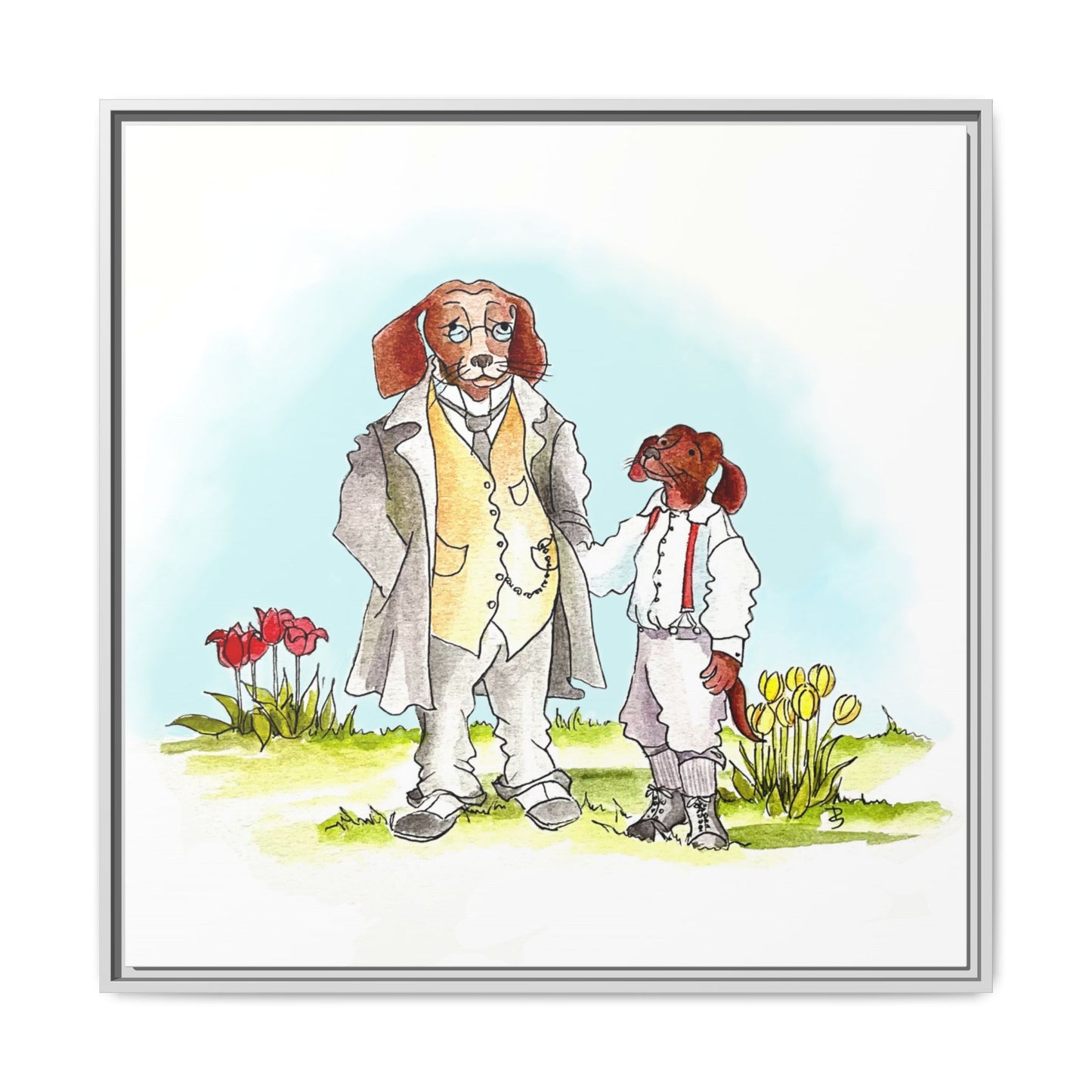Dogi Fun Matte Canvas Framed