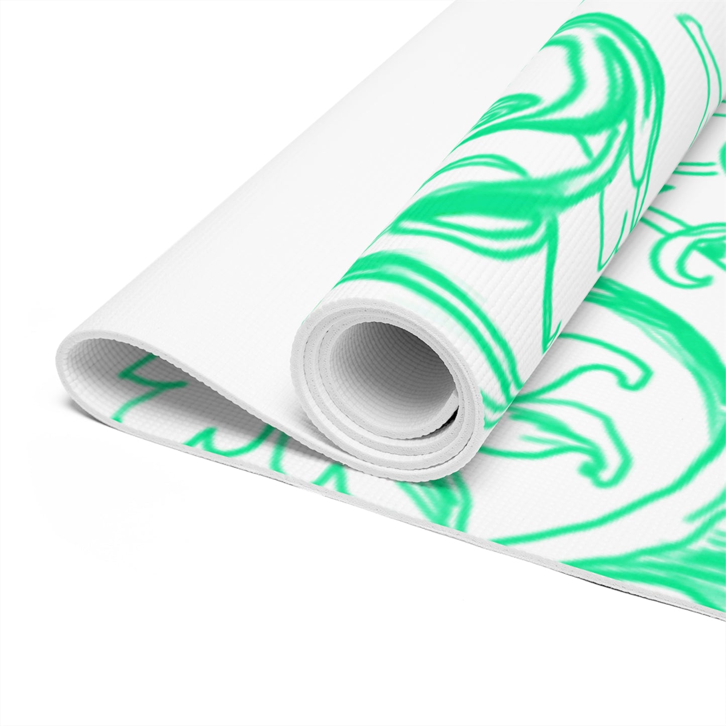 Scrollwork Exercise Mat Green-Blue