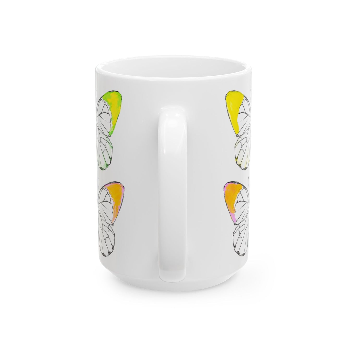 Chroma Ceramic Mug, (11oz, 15oz) yellow orange