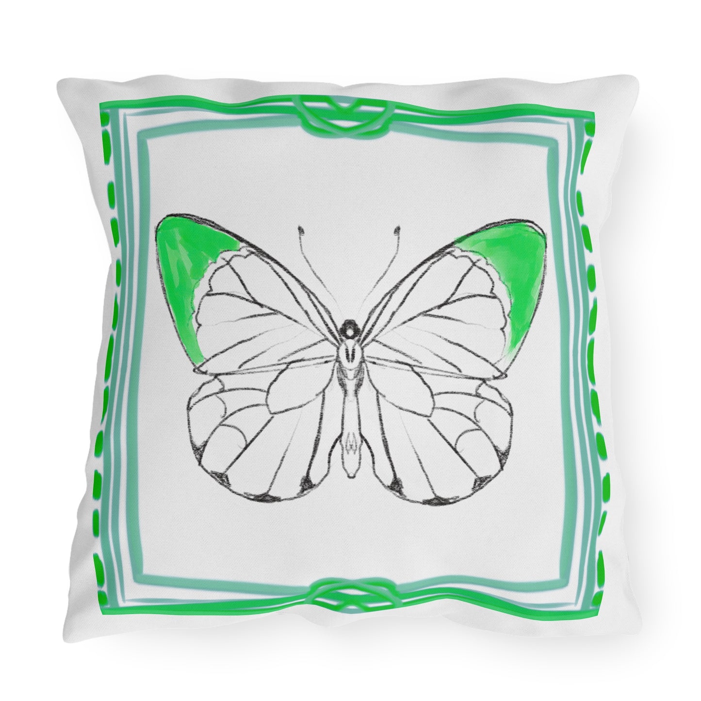 Chroma Outdoor Pillow Green "Pride goes before destruction"