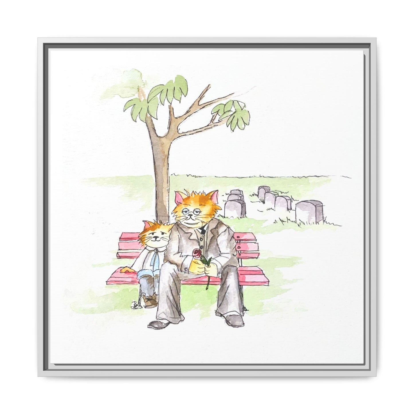 Kitty Fun Matte Canvas Framed