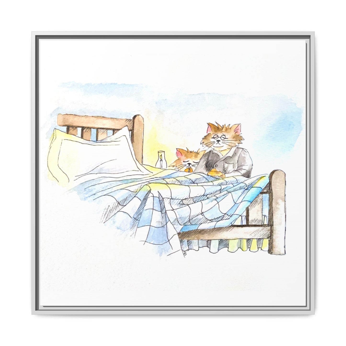 Kitty Fun Matte Canvas Framed