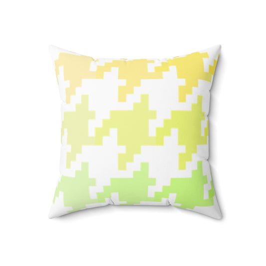 Hounds Tooth Fun Pillow Yellow/Green